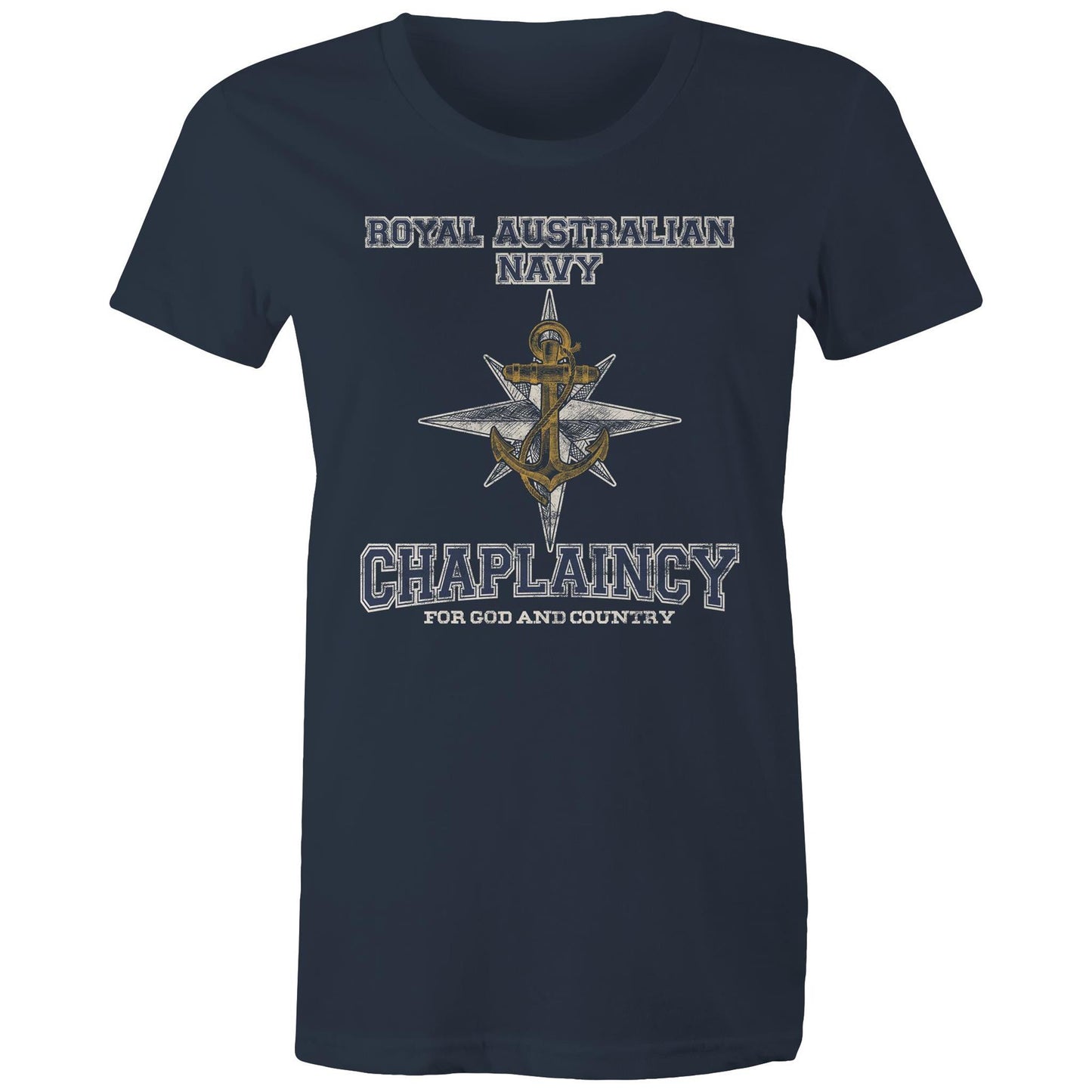 RAN Chaplaincy Branch Women's T-shirt (style Alpha, colour)