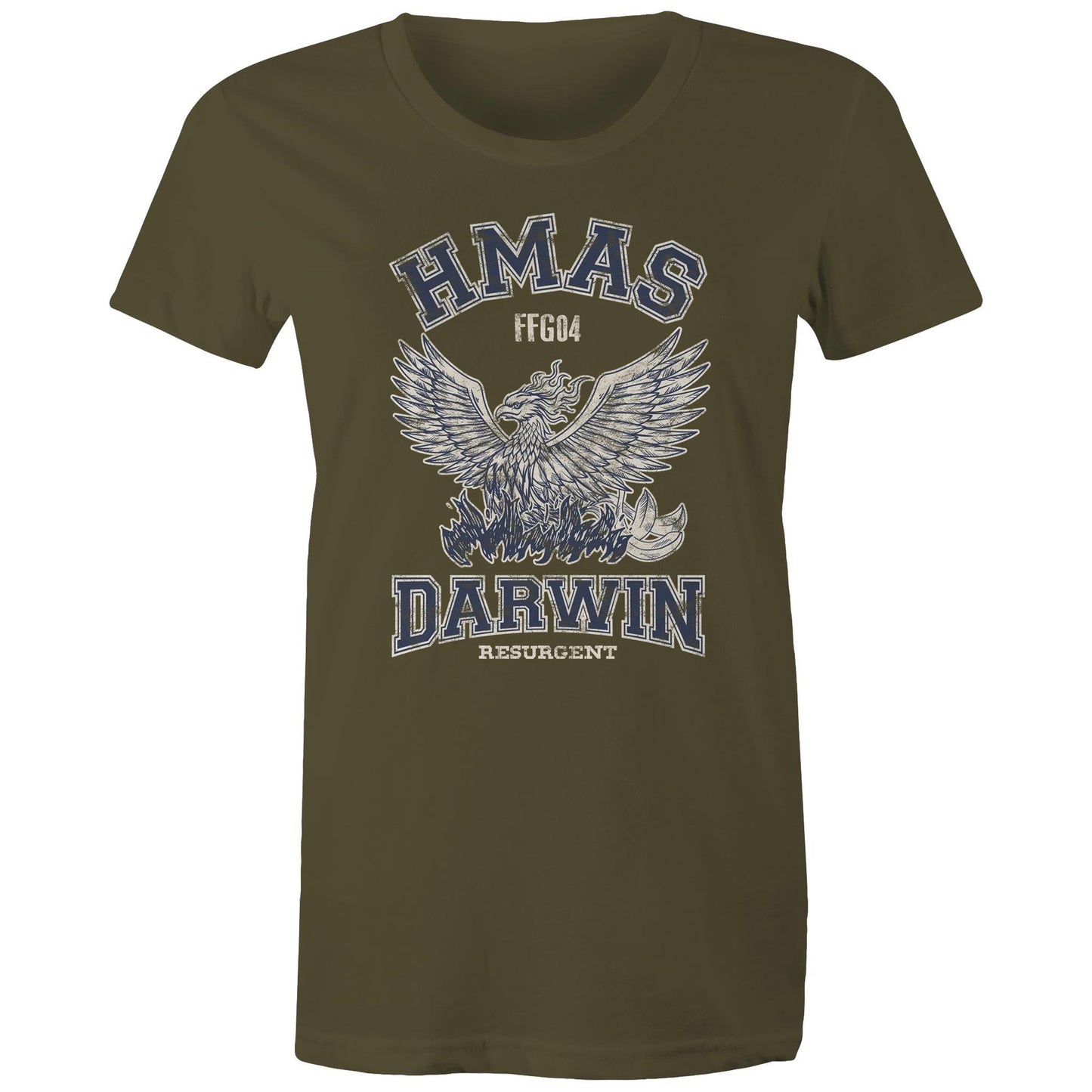 HMAS Darwin FFG04 Women's T-shirt (style Alpha, blue)