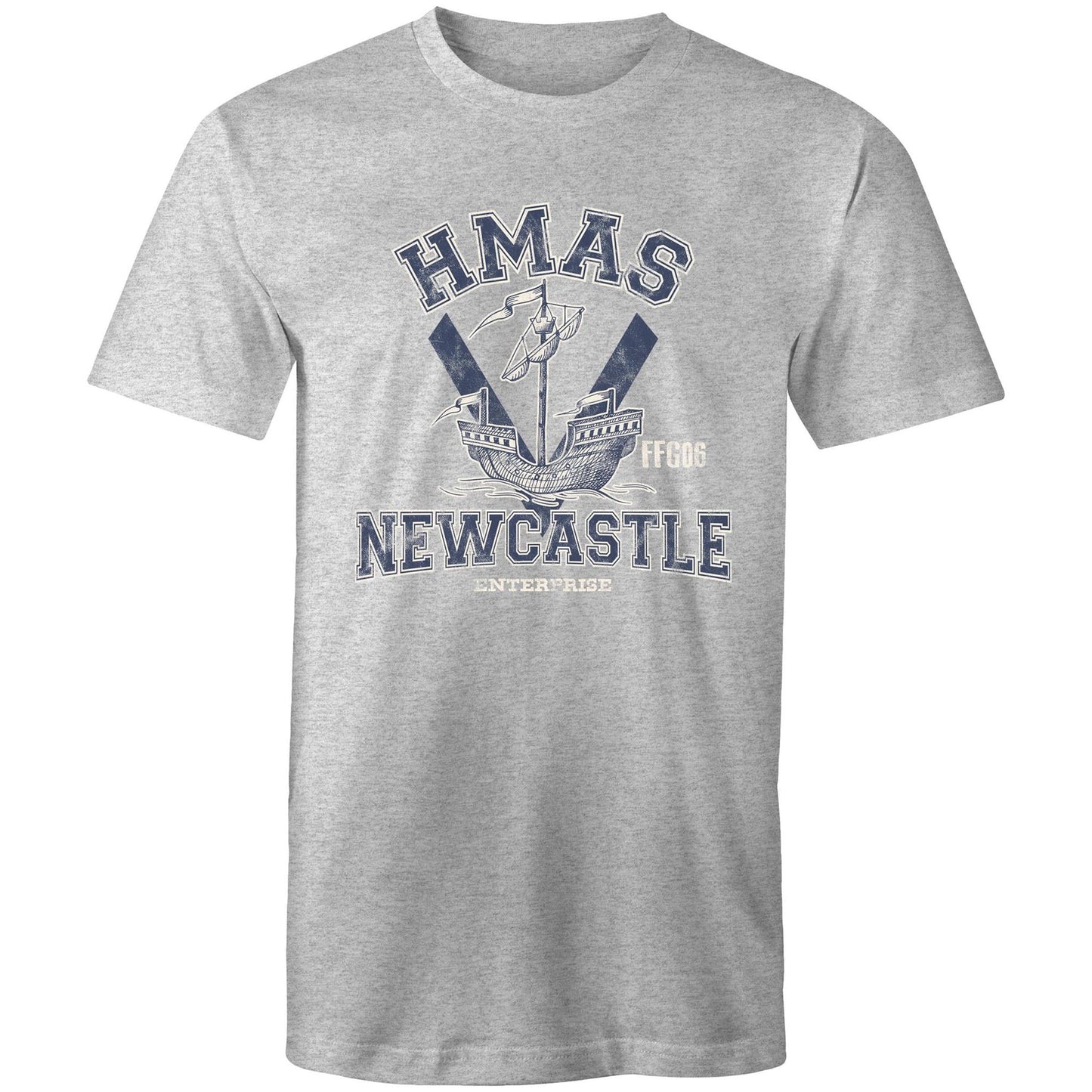 HMAS Newcastle FFG06 Men's T-shirt (style Alpha, blue)