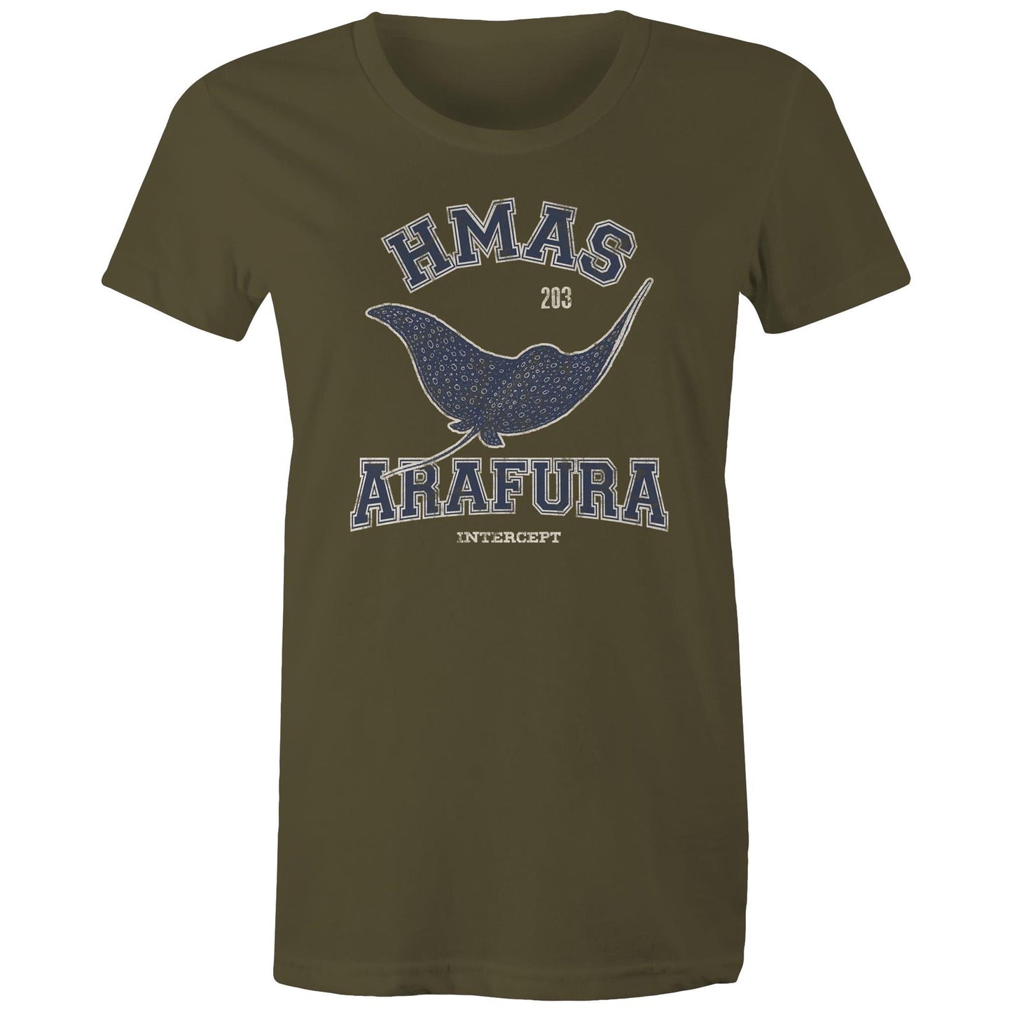HMAS Arafura OPV203 Women's T-shirt (style Alpha, blue)