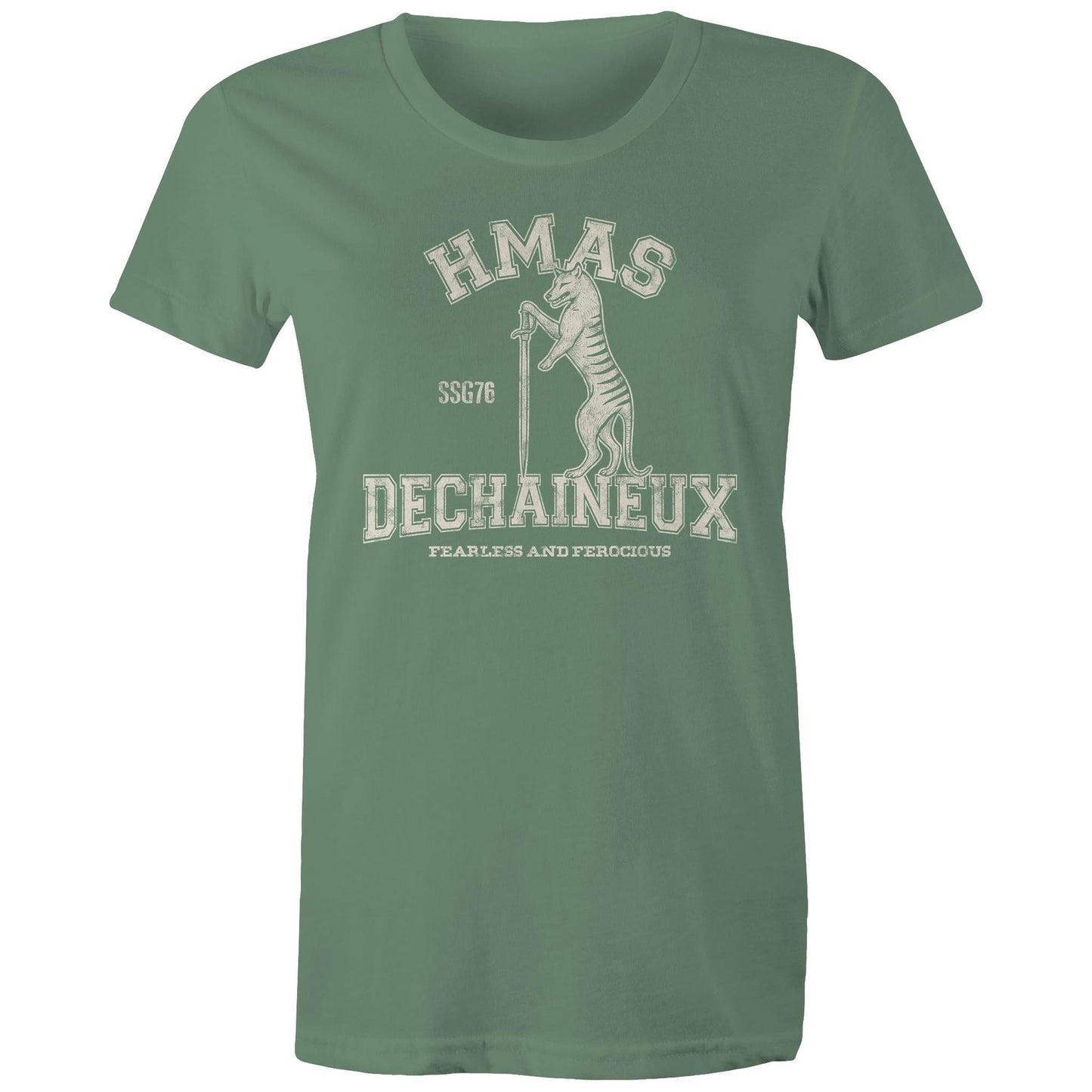 HMAS Dechaineux SSG76 Women's T-shirt (style Alpha, white)