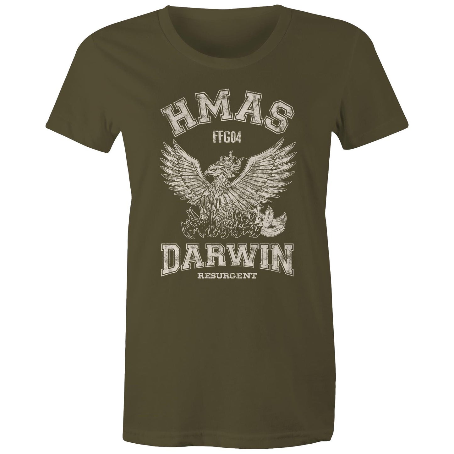 HMAS Darwin FFG04 Women's T-shirt (style Alpha, white)