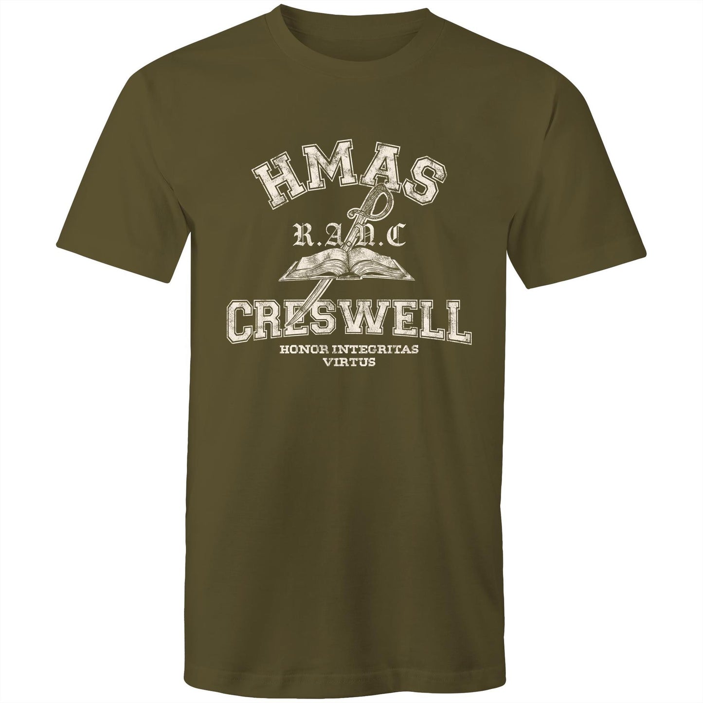 HMAS Creswell Men's T-shirt (Style Alpha, white)