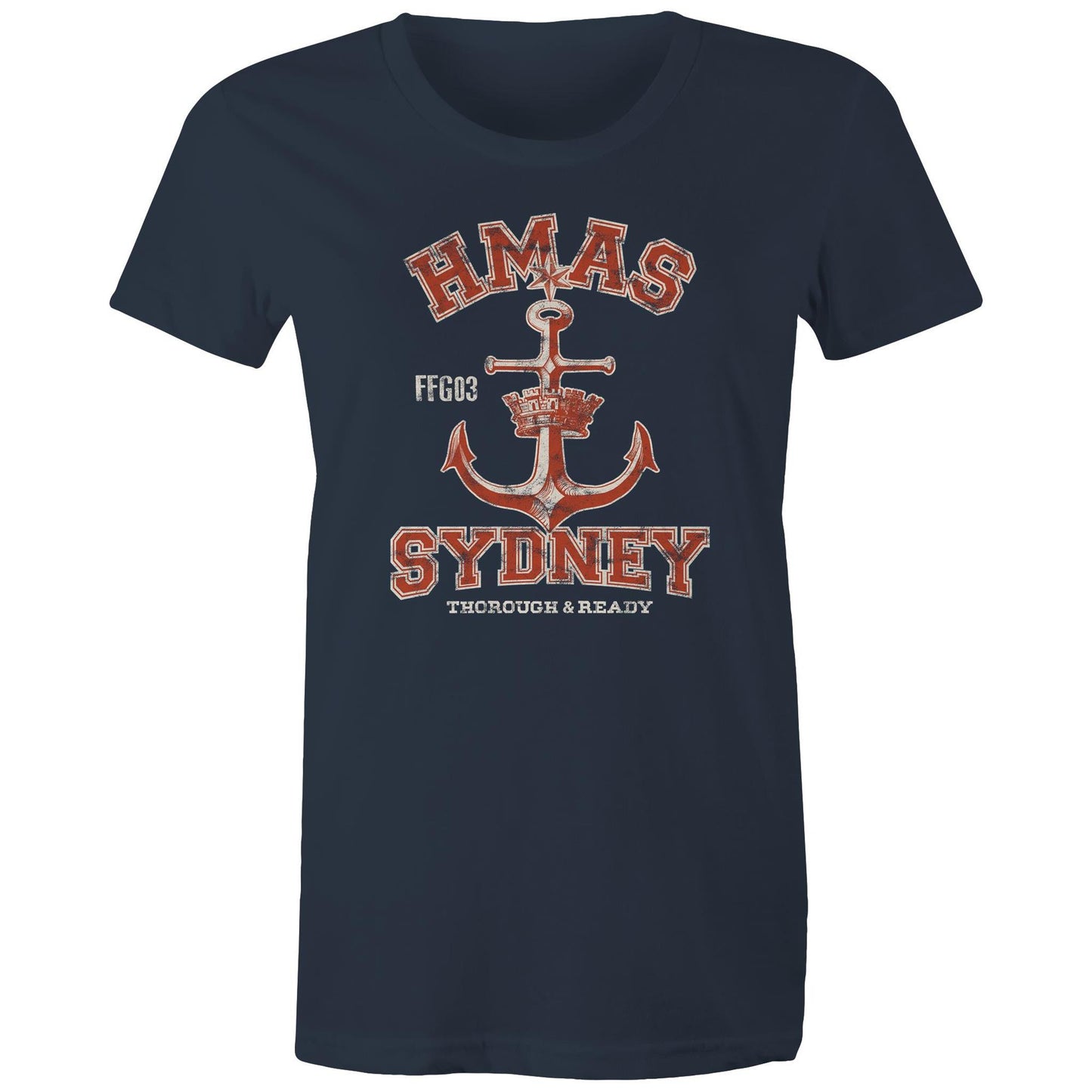 HMAS Sydney (IV) FFG03 Women's T-shirt (style Alpha, colour)