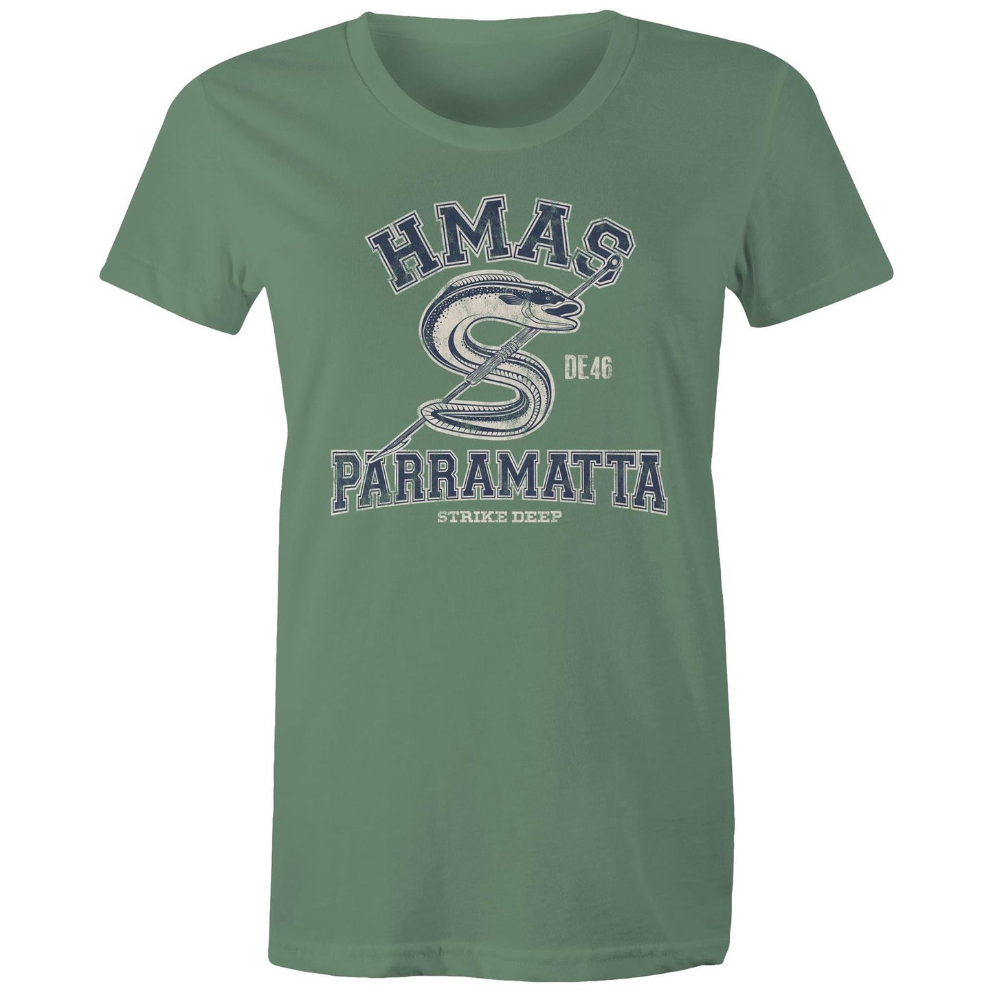 HMAS Parramatta (III) DE46 Women's T-shirt (style Alpha, blue)