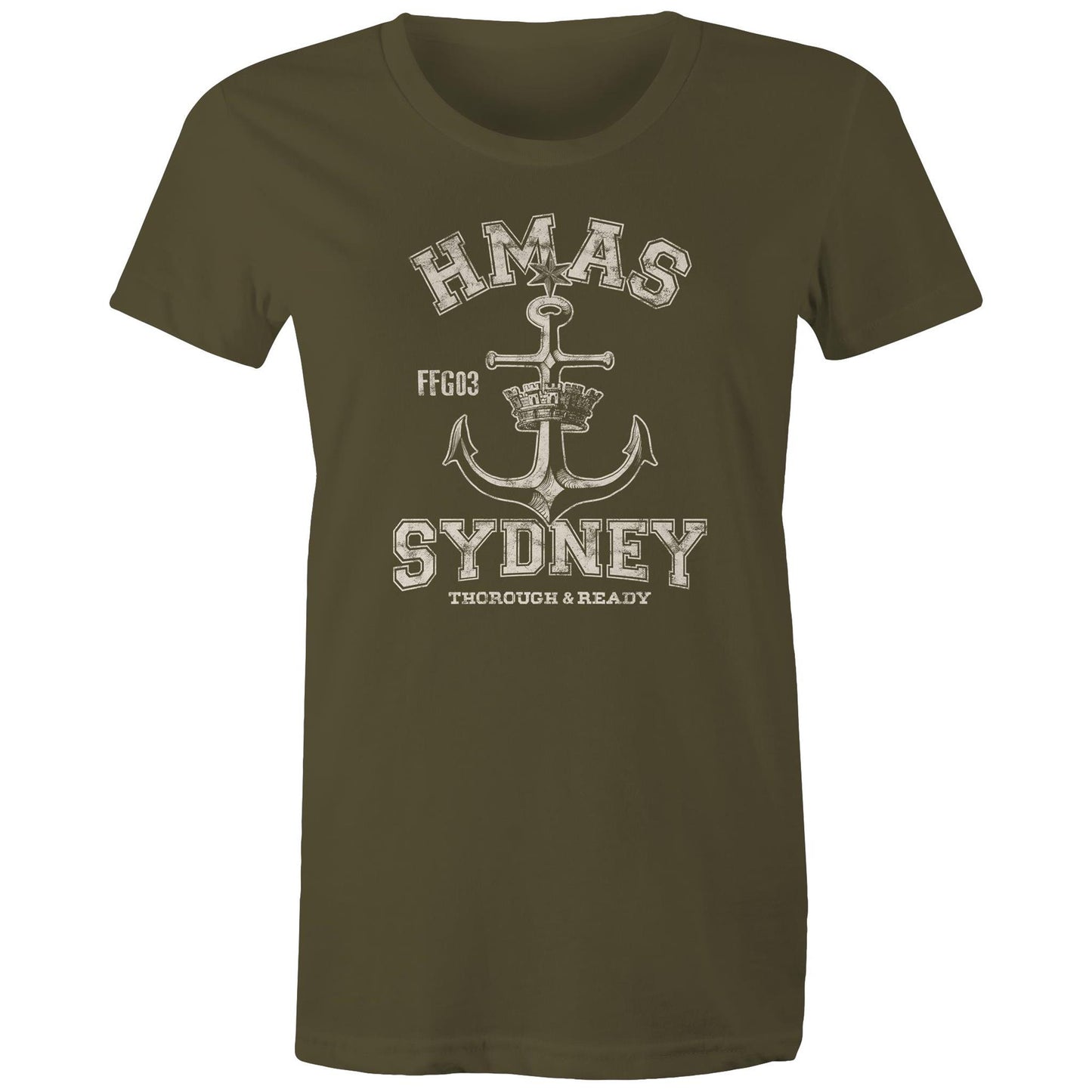 HMAS Sydney (IV) FFG03 Women's T-shirt (style Alpha, white)