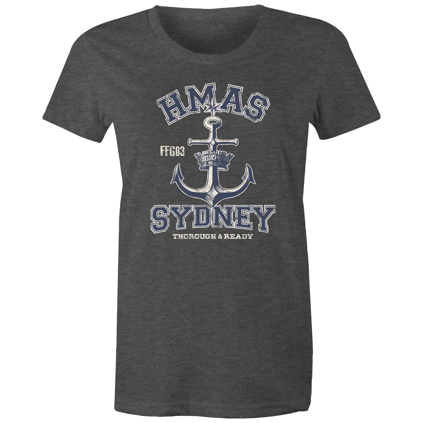 HMAS Sydney (IV) FFG03 Women's T-shirt (style Alpha, blue)