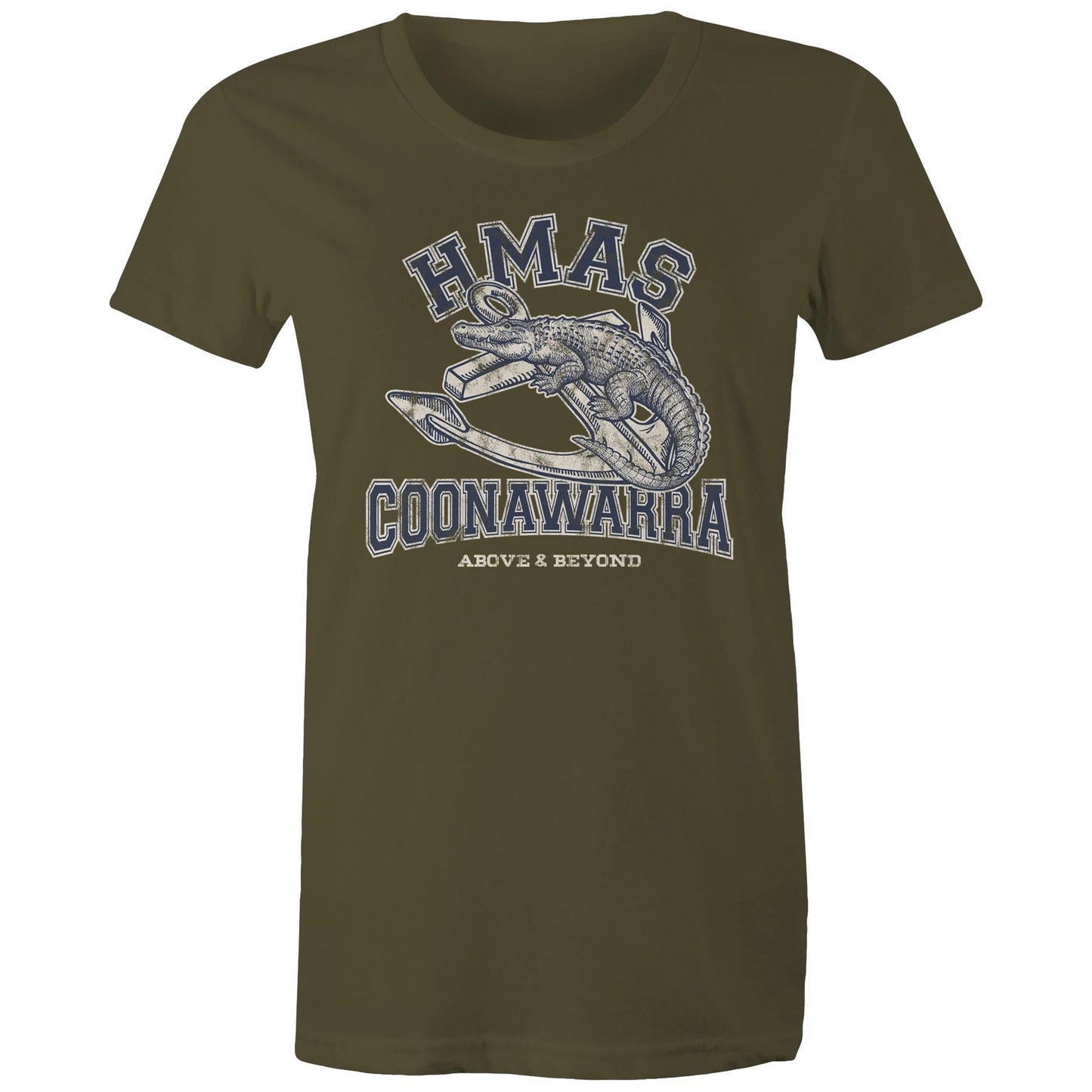 HMAS Coonawarra Women's T-shirt (style Alpha, blue)