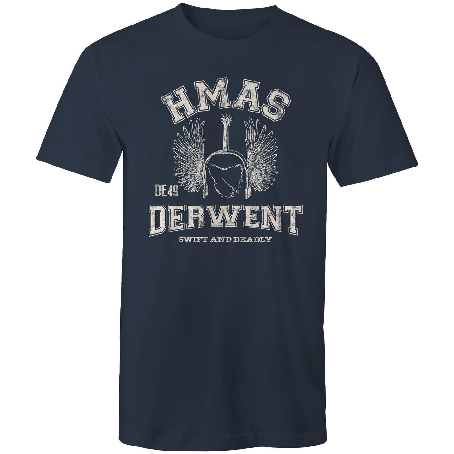 HMAS Derwent DE49 Men's T-shirt (style Alpha, white)