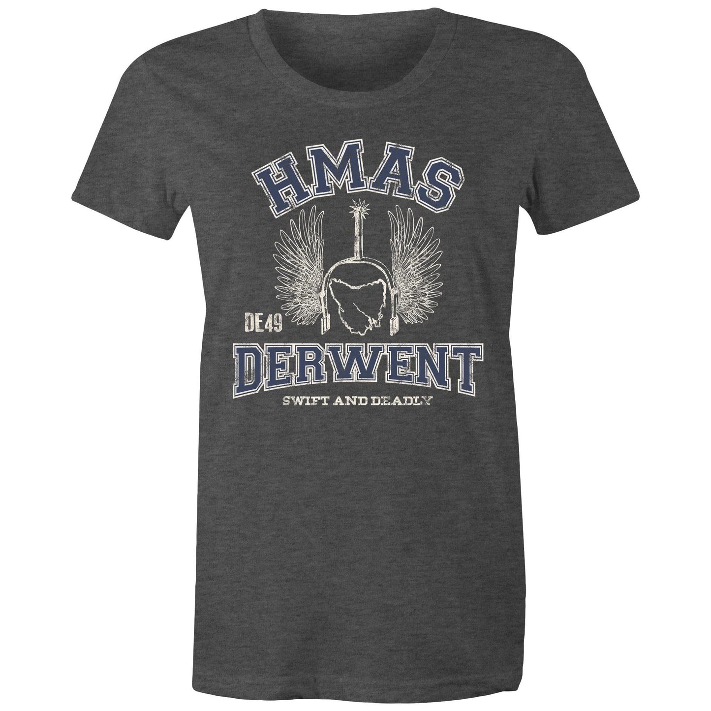HMAS Derwent DE49 Women's T-shirt (style Alpha, blue)