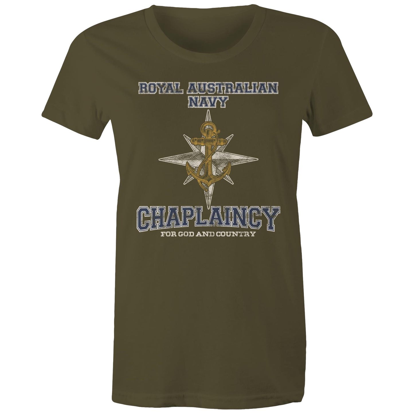 RAN Chaplaincy Branch Women's T-shirt (style Alpha, colour)