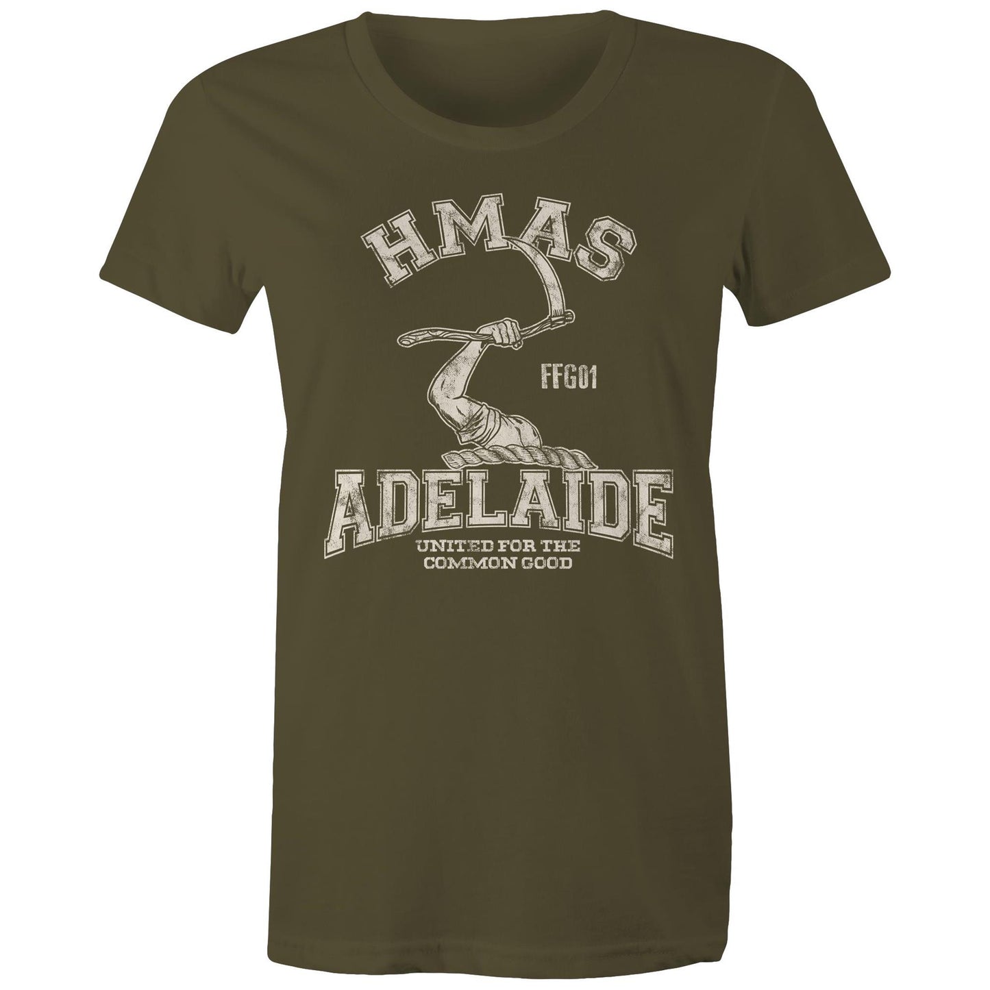 HMAS Adelaide (II) FFG01 Women's T-shirt (style Alpha, white)