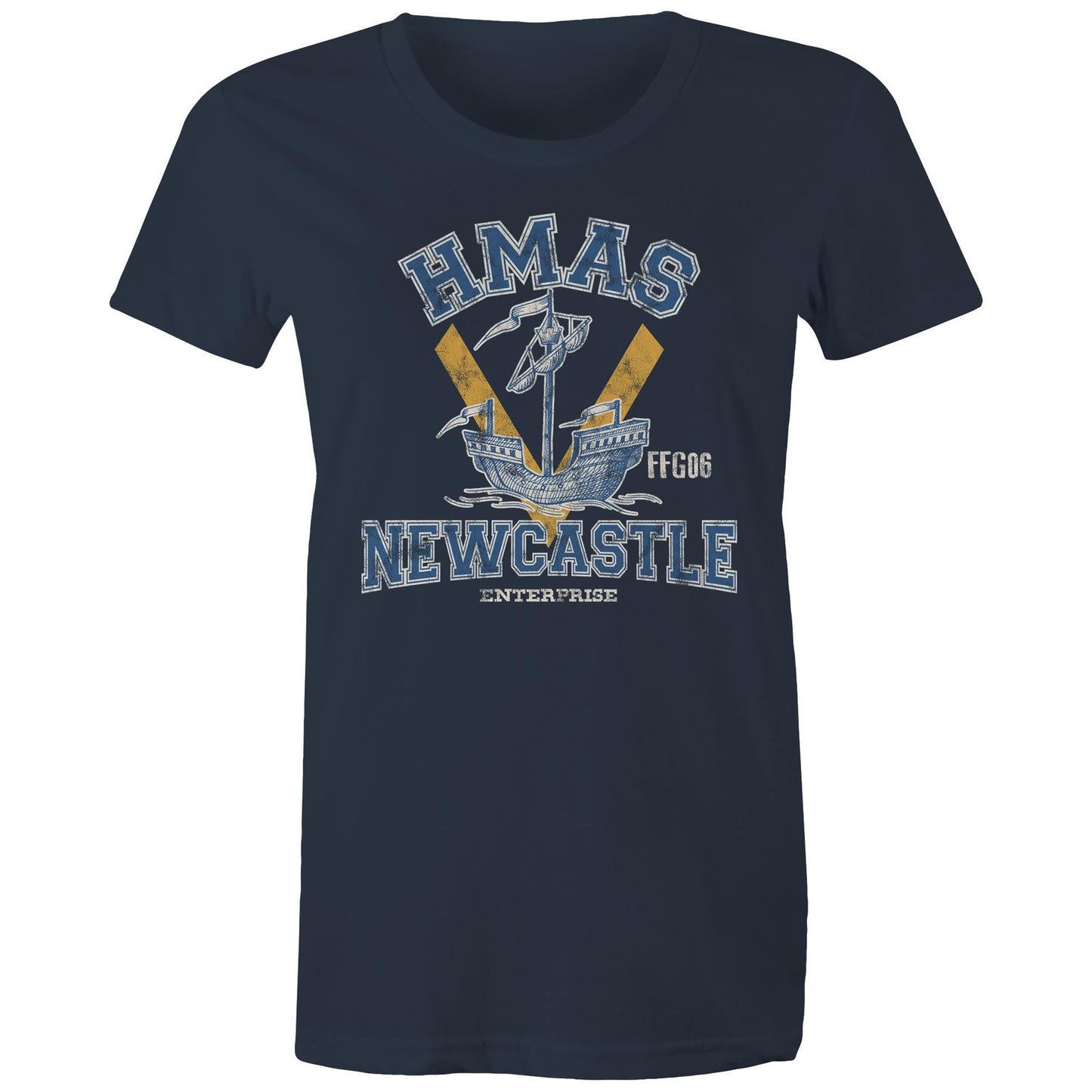 HMAS Newcastle FFG06 Women's T-shirt (style Alpha, colour)