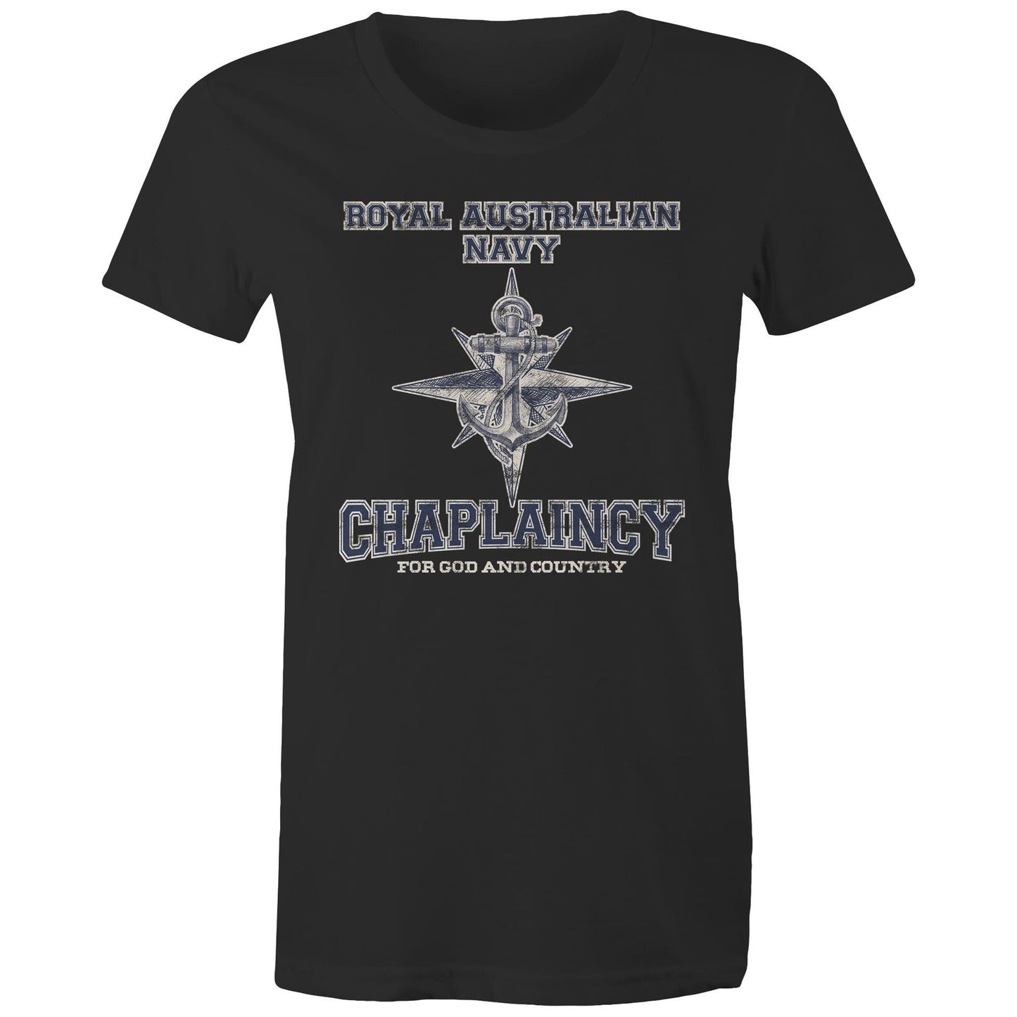 RAN Chaplaincy Branch Women's T-shirt (style Alpha, blue)