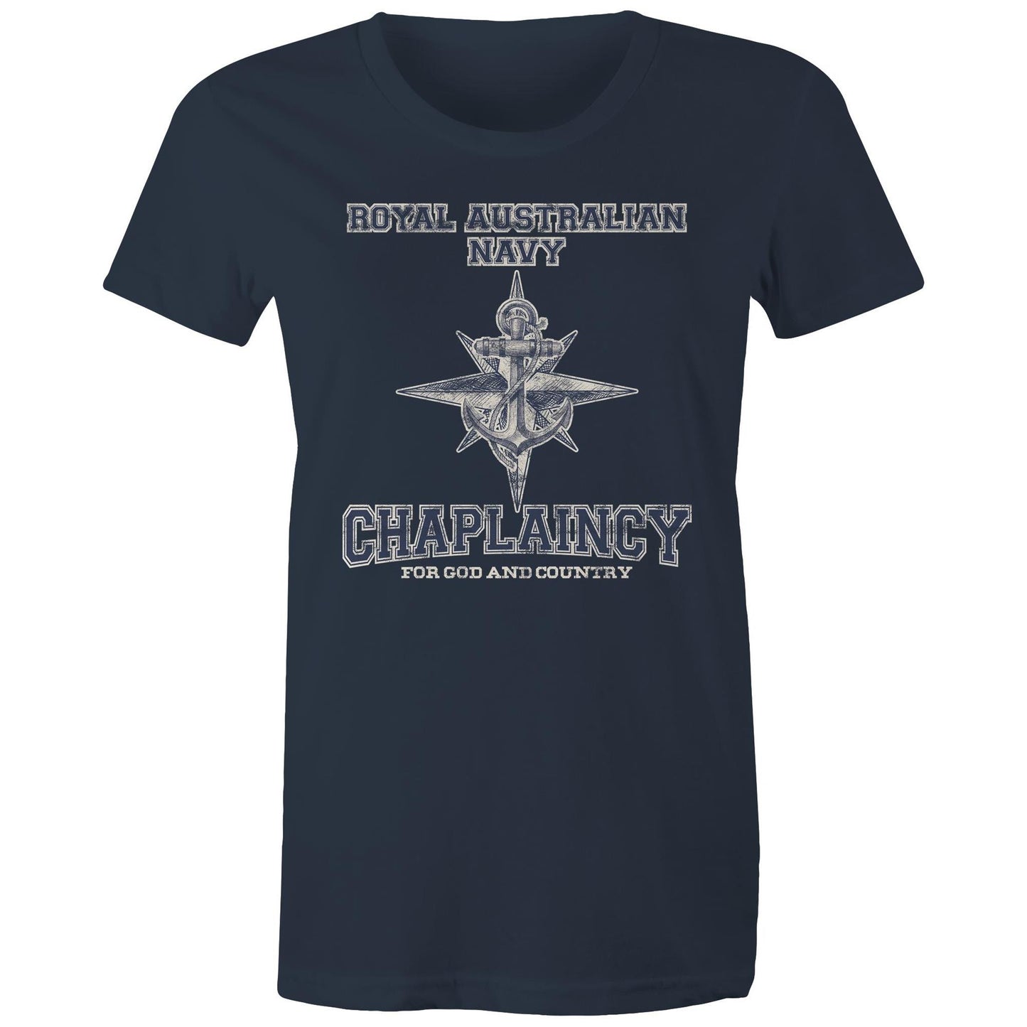 RAN Chaplaincy Branch Women's T-shirt (style Alpha, blue)