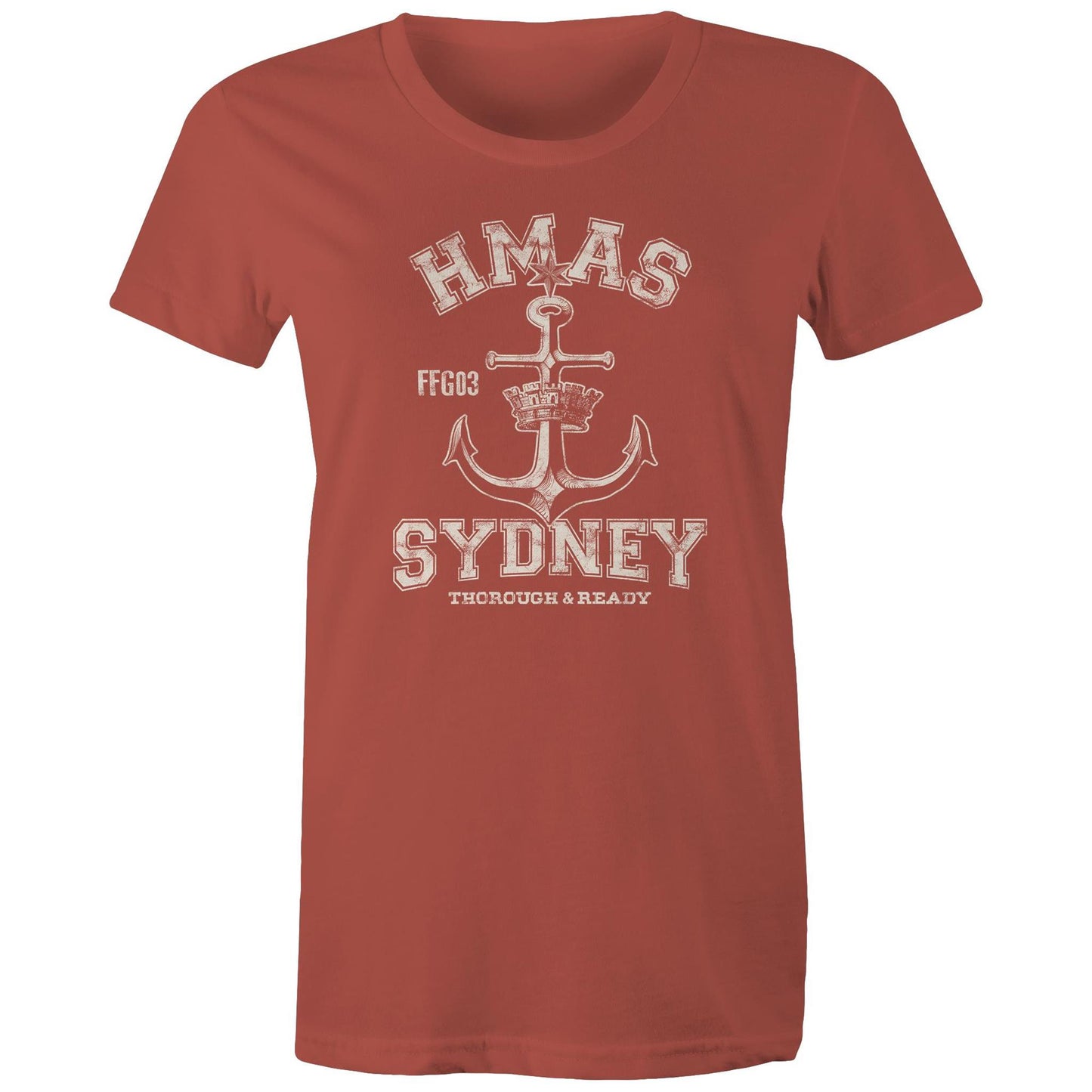 HMAS Sydney (IV) FFG03 Women's T-shirt (style Alpha, white)