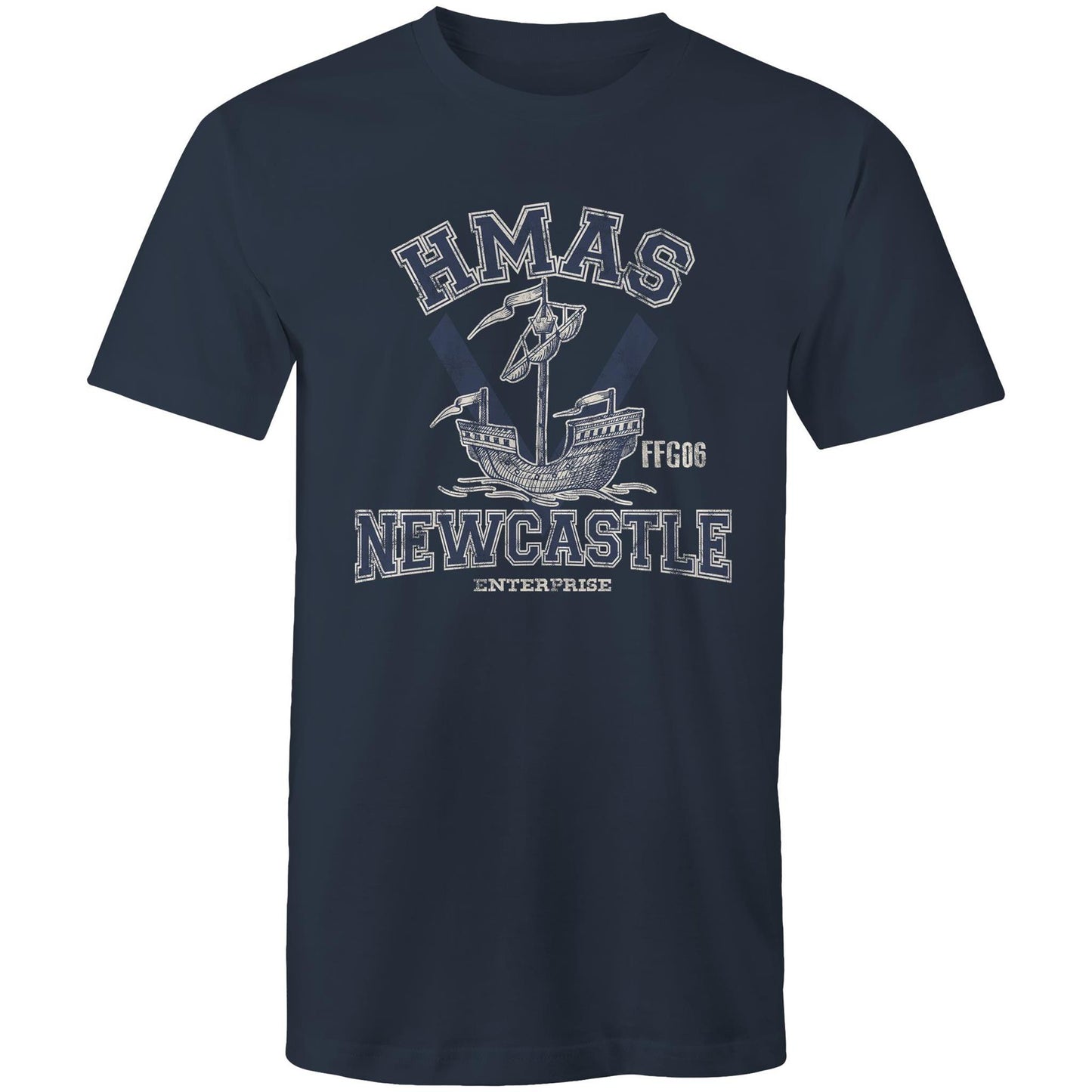 HMAS Newcastle FFG06 Men's T-shirt (style Alpha, blue)