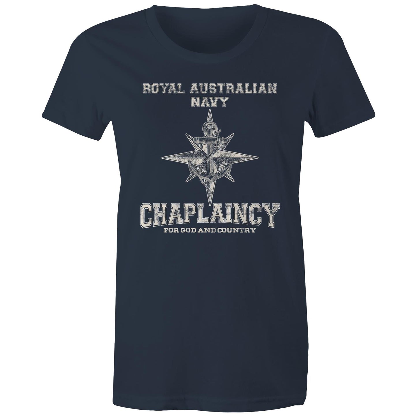RAN Chaplaincy Branch Women's T-shirt (style Alpha, white)