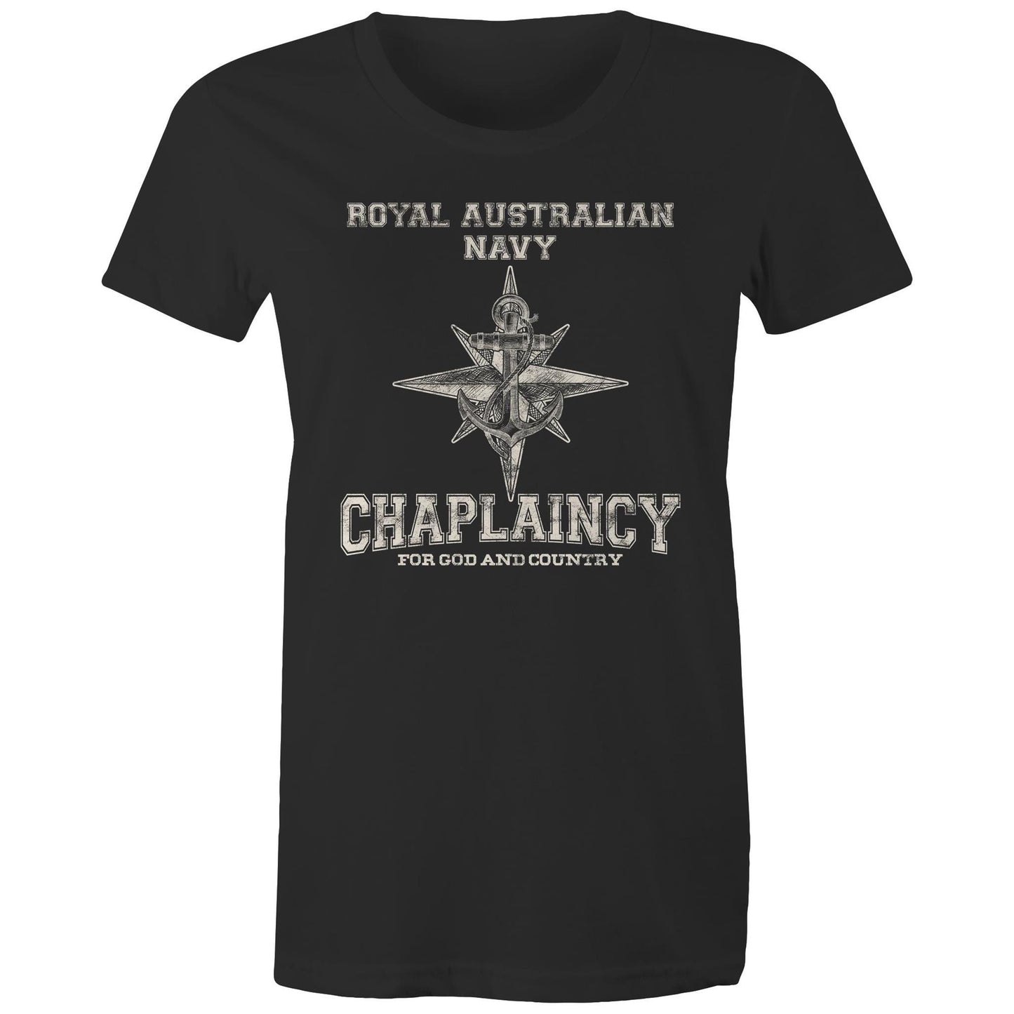 RAN Chaplaincy Branch Women's T-shirt (style Alpha, white)