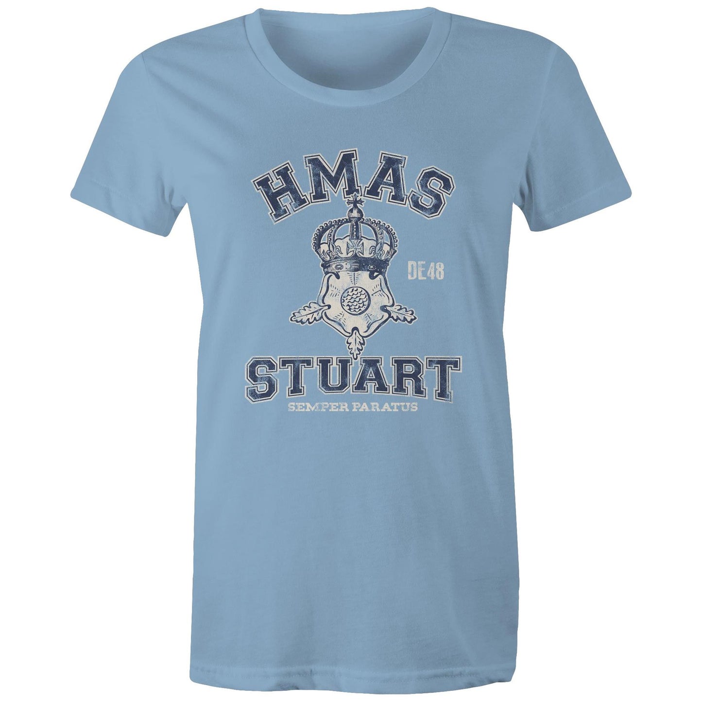 HMAS Stuart (II) DE48 Women's T-shirt (style Alpha, blue)