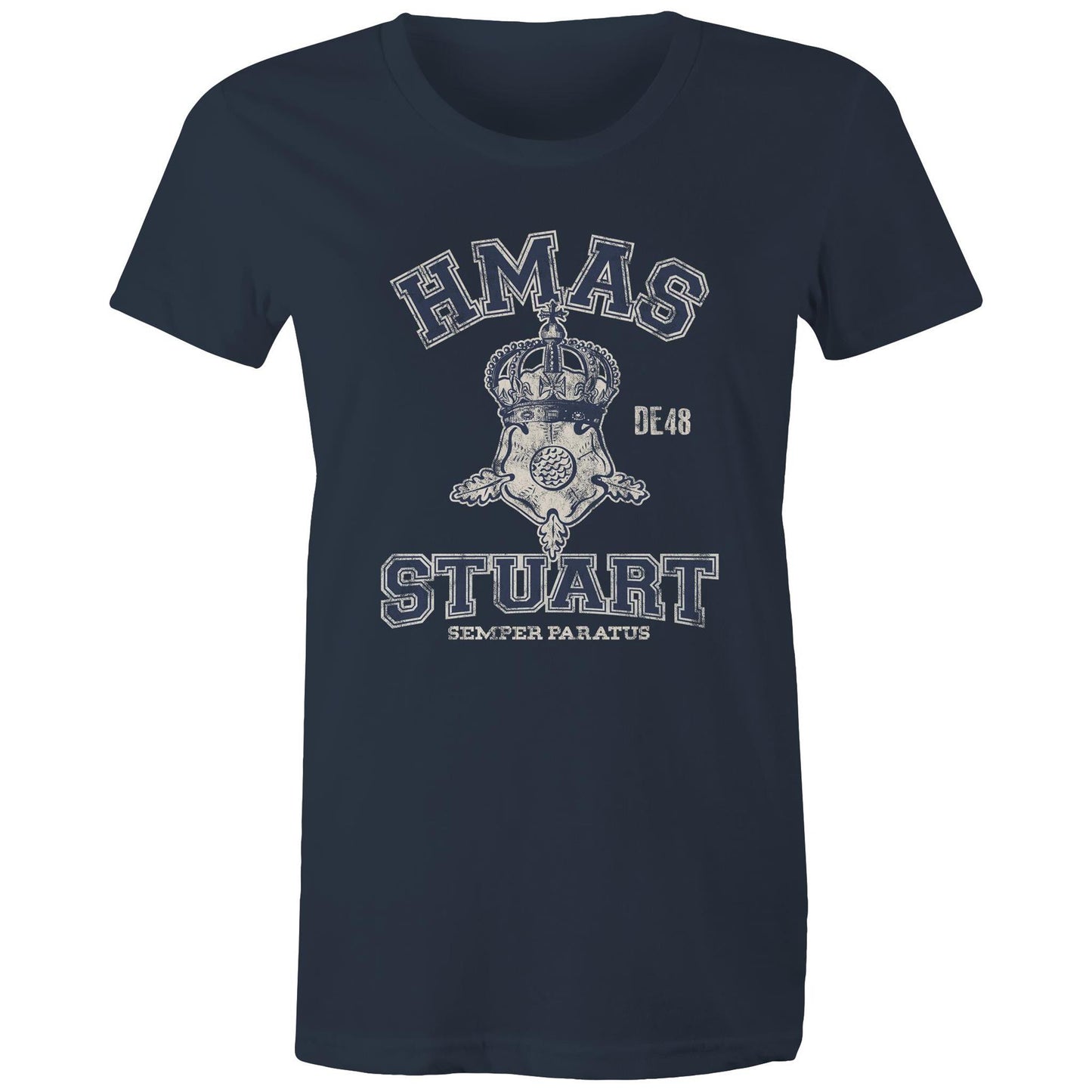 HMAS Stuart (II) DE48 Women's T-shirt (style Alpha, blue)