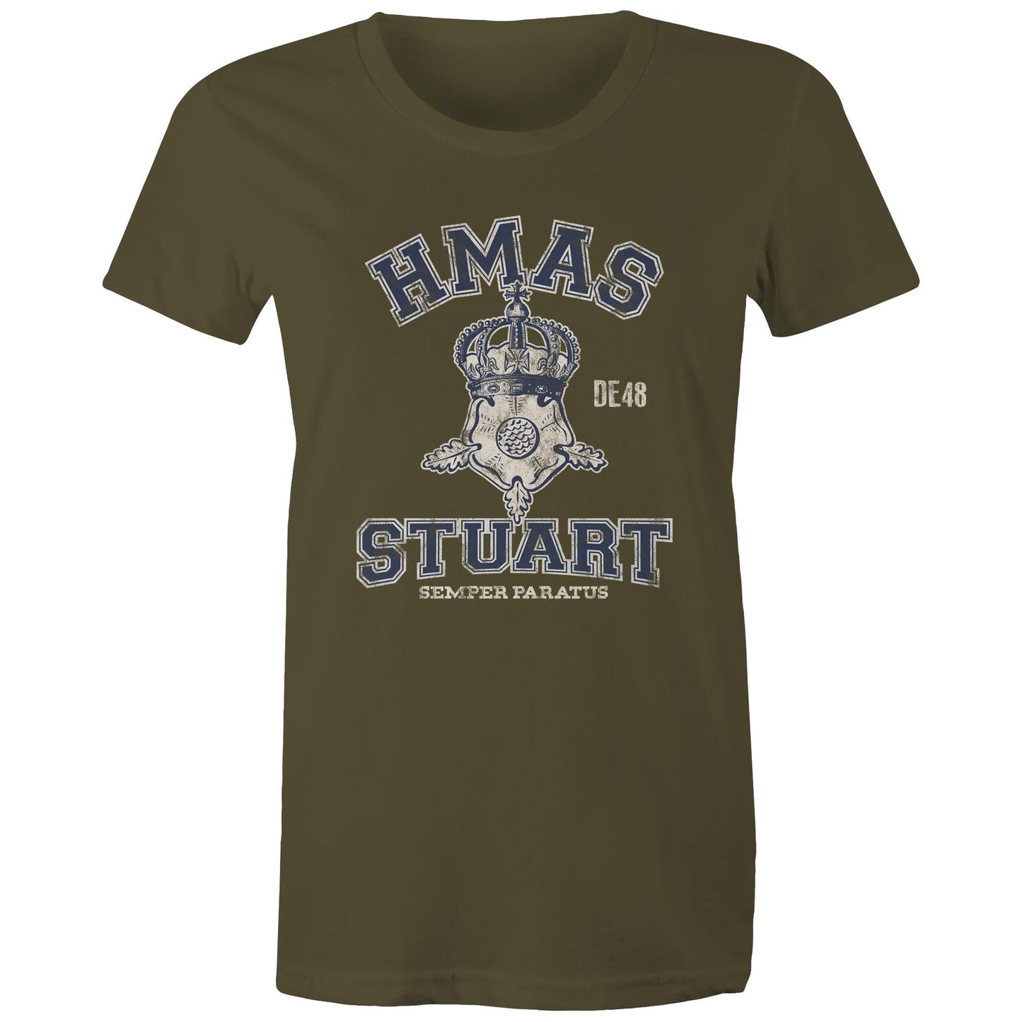 HMAS Stuart (II) DE48 Women's T-shirt (style Alpha, blue)
