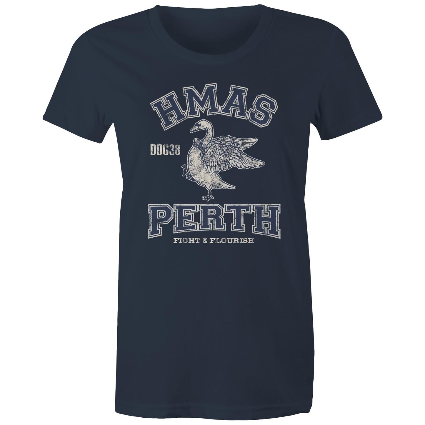 HMAS Perth (II) DDG38 Women's T-shirt (style Alpha, blue)