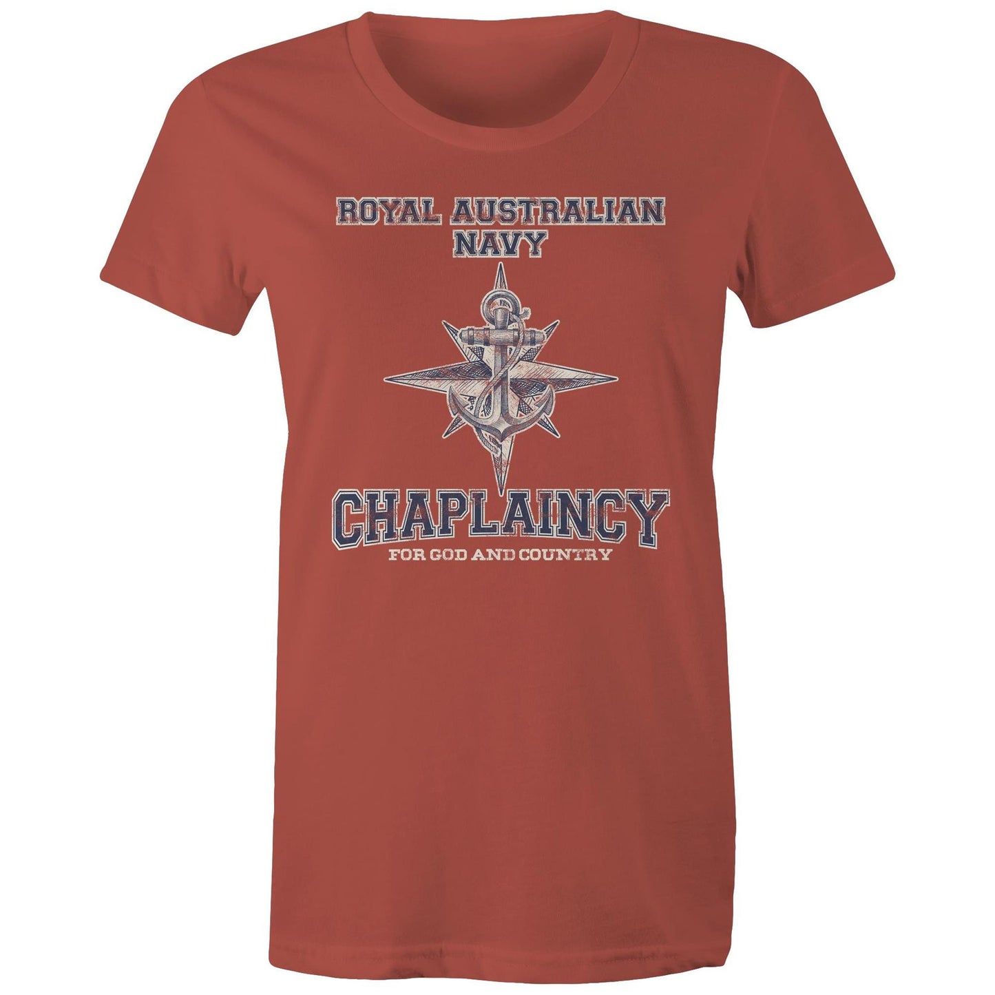 RAN Chaplaincy Branch Women's T-shirt (style Alpha, blue)