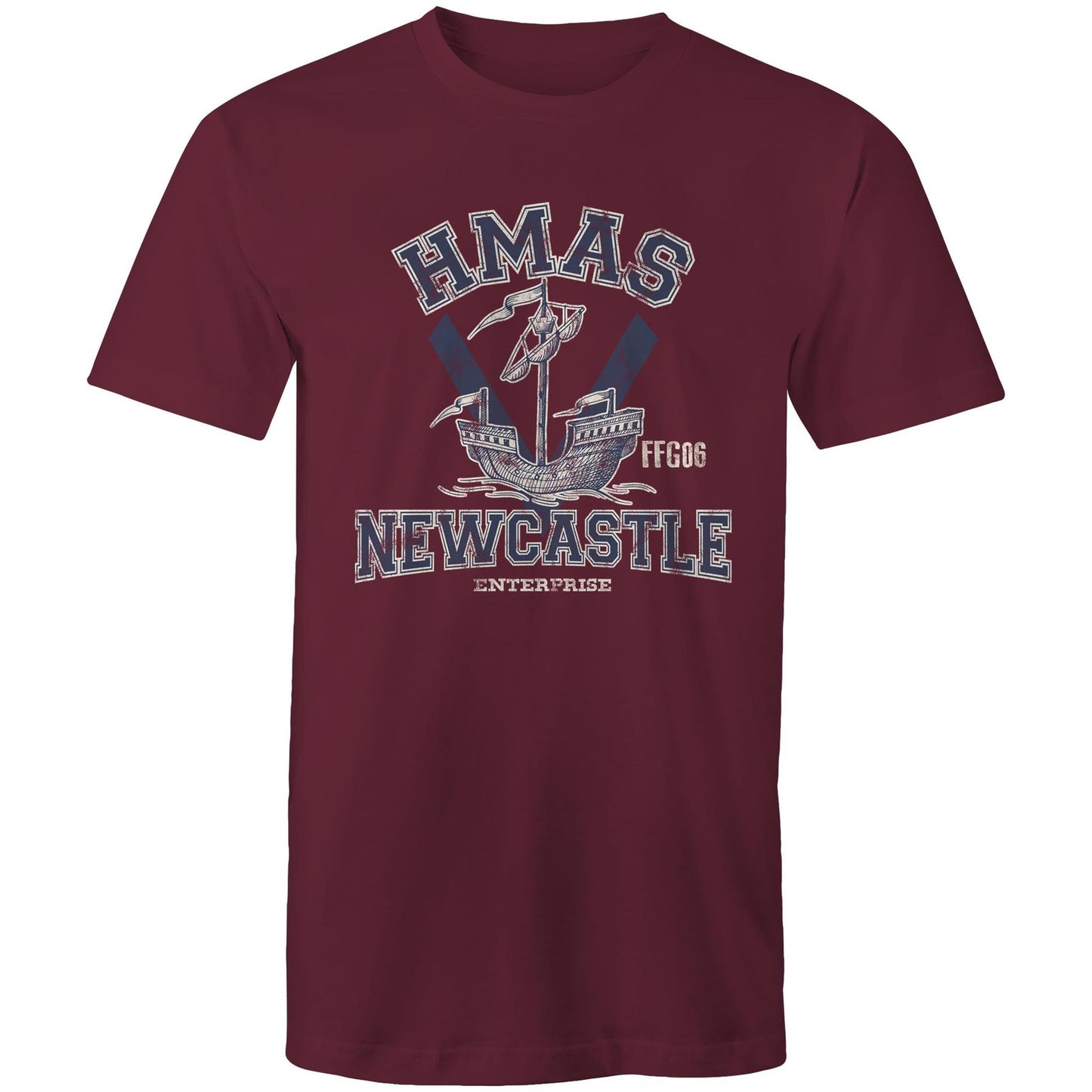 HMAS Newcastle FFG06 Men's T-shirt (style Alpha, blue)