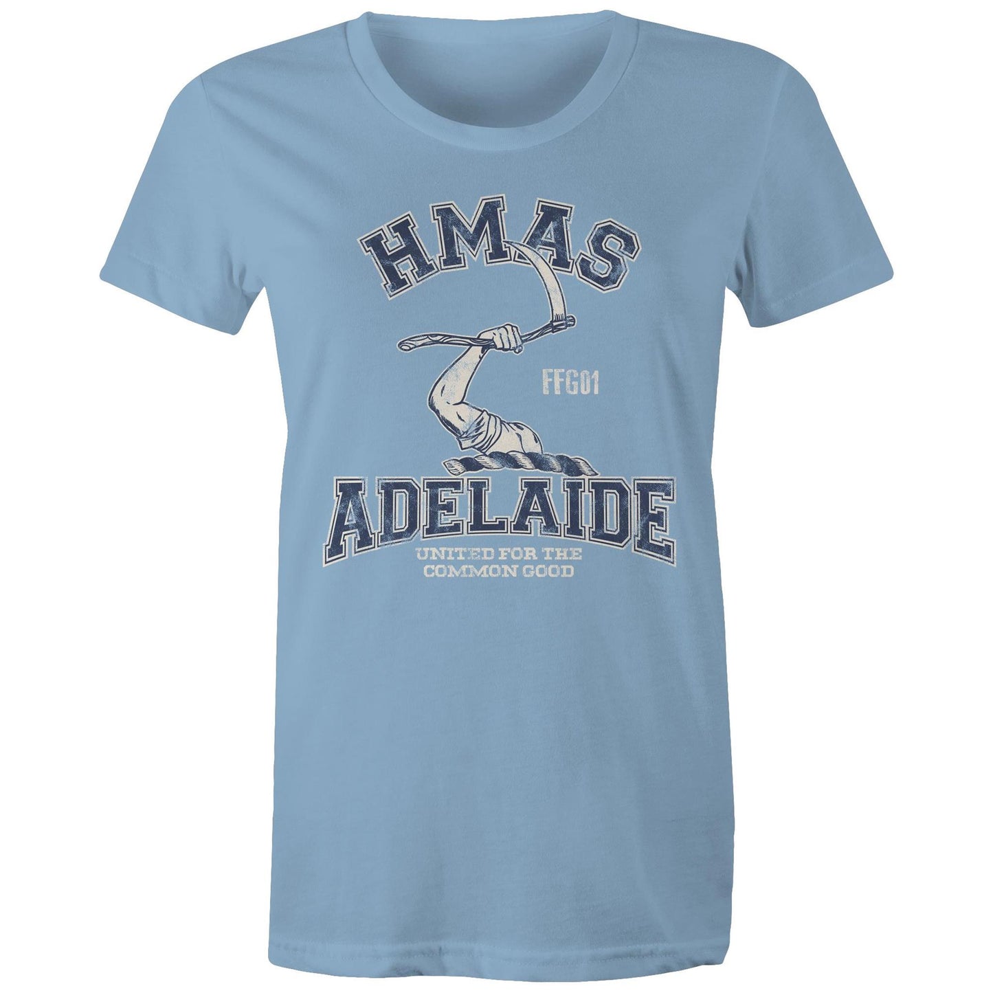 HMAS Adelaide (II) FFG01 Women's T-shirt blue (Style Alpha)