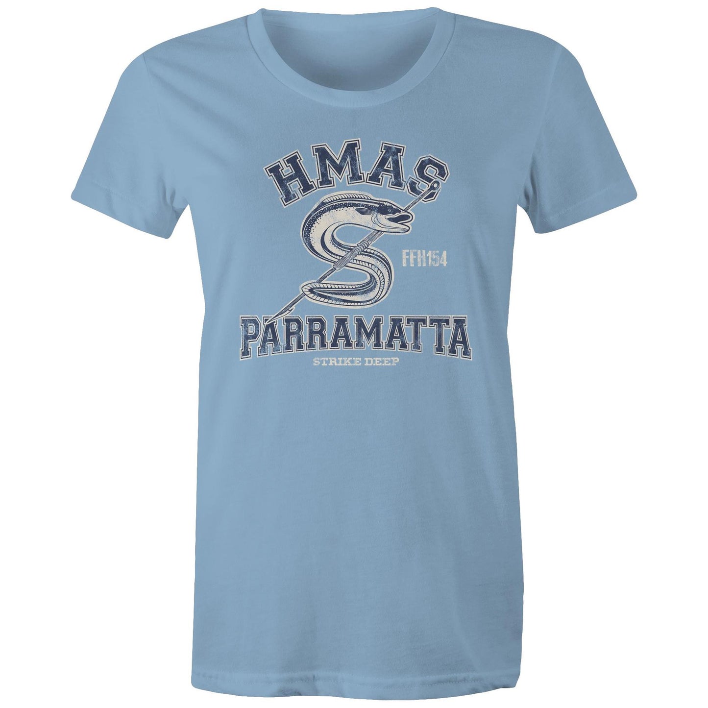 HMAS Parramatta (IV) FFH154 Women's T-shirt (style Alpha, blue)