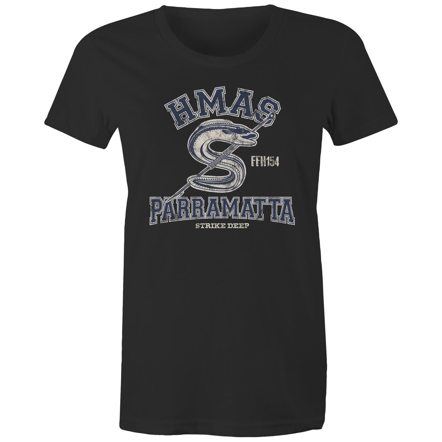 HMAS Parramatta (IV) FFH154 Women's T-shirt (style Alpha, blue)