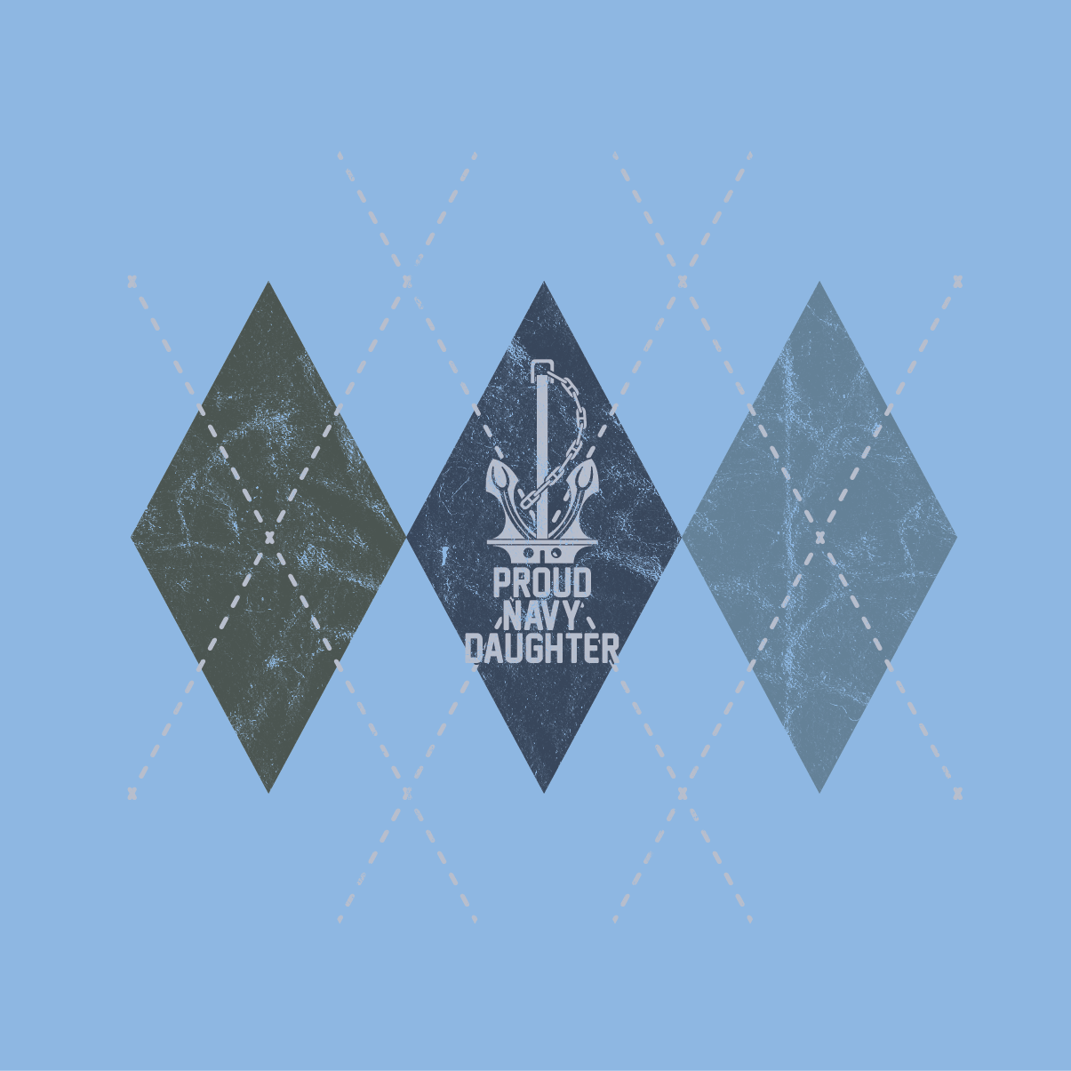 Proud Navy Daughter (Argyle) Women's T-shirt