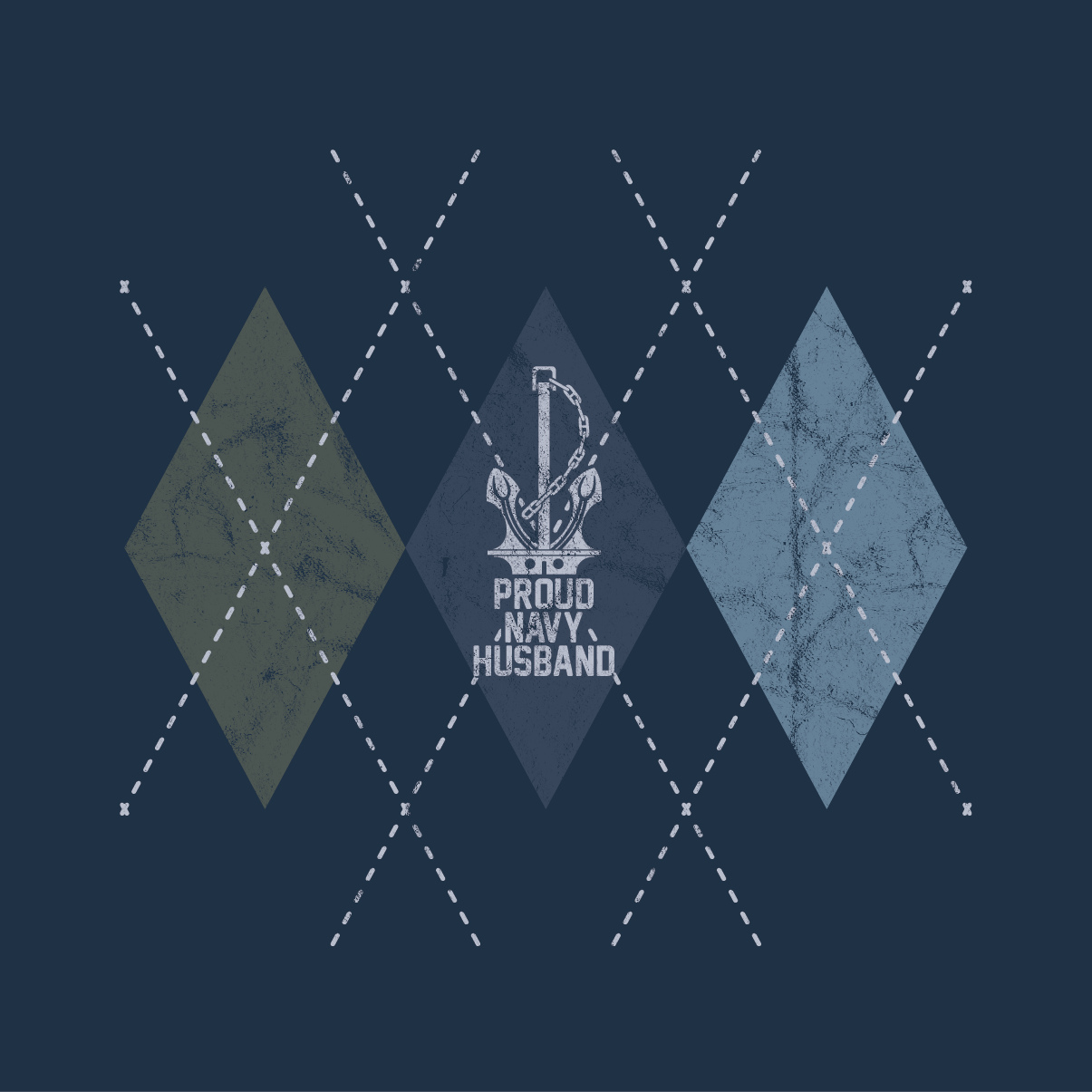 Proud Navy Husband (Argyle) Men's T-shirt