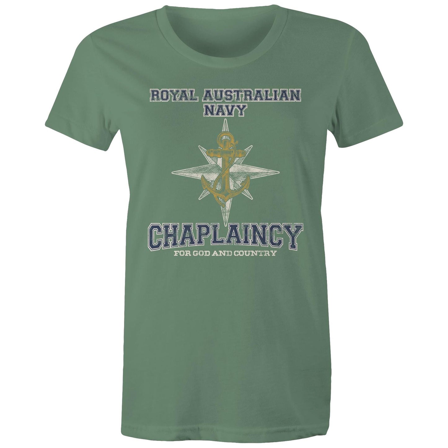 RAN Chaplaincy Branch Women's T-shirt (style Alpha, colour)