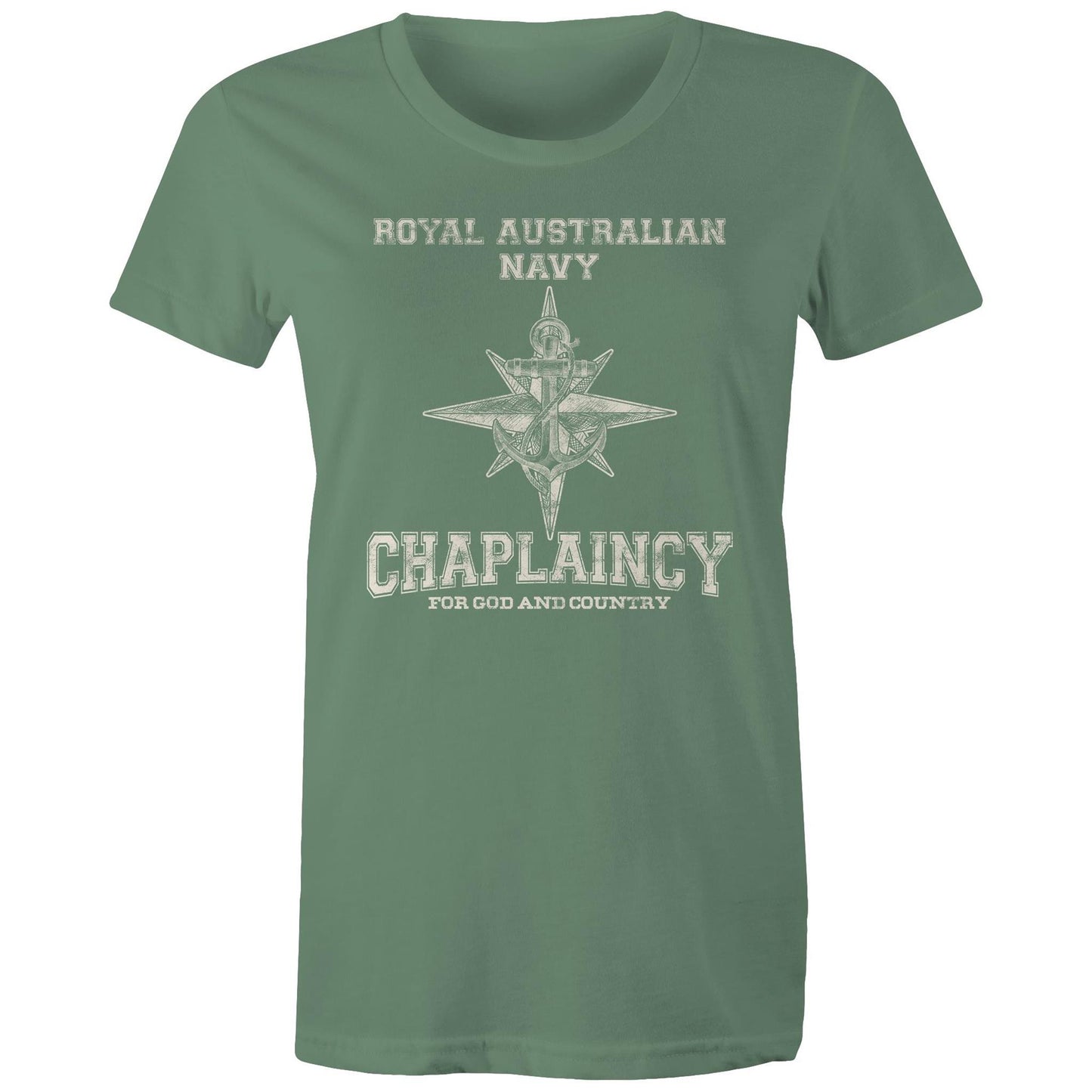RAN Chaplaincy Branch Women's T-shirt (style Alpha, white)