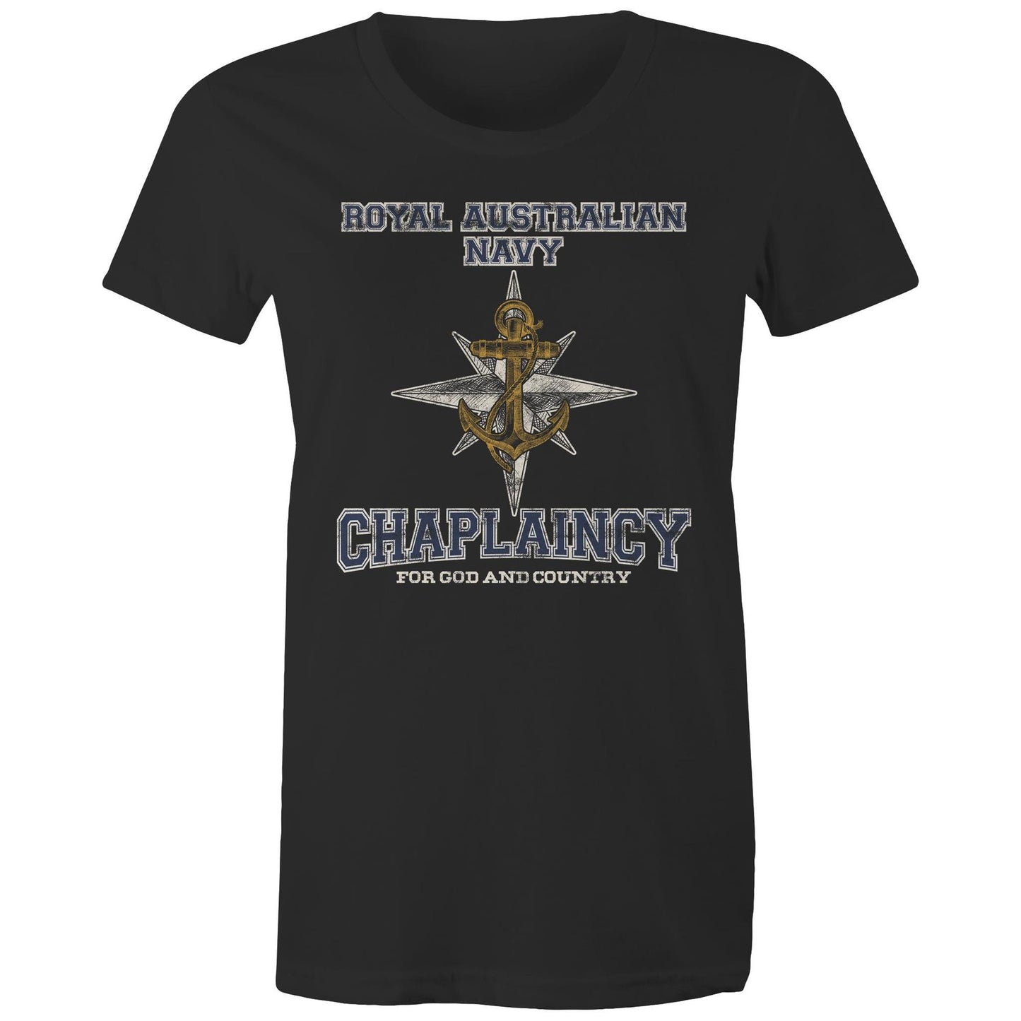 RAN Chaplaincy Branch Women's T-shirt (style Alpha, colour)