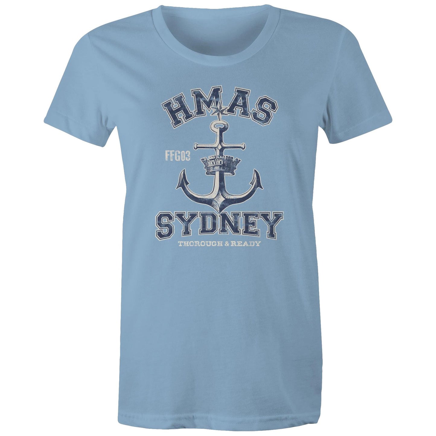 HMAS Sydney (IV) FFG03 Women's T-shirt (style Alpha, blue)