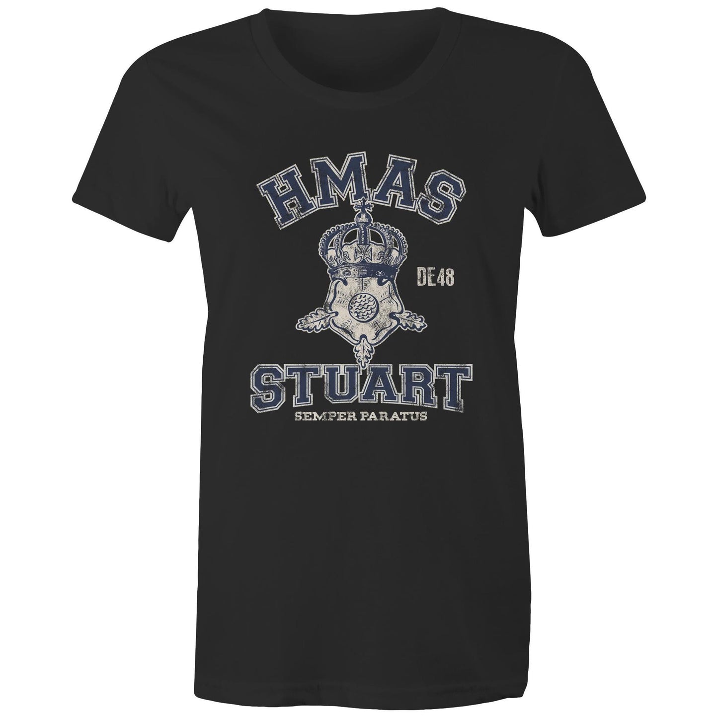HMAS Stuart (II) DE48 Women's T-shirt (style Alpha, blue)