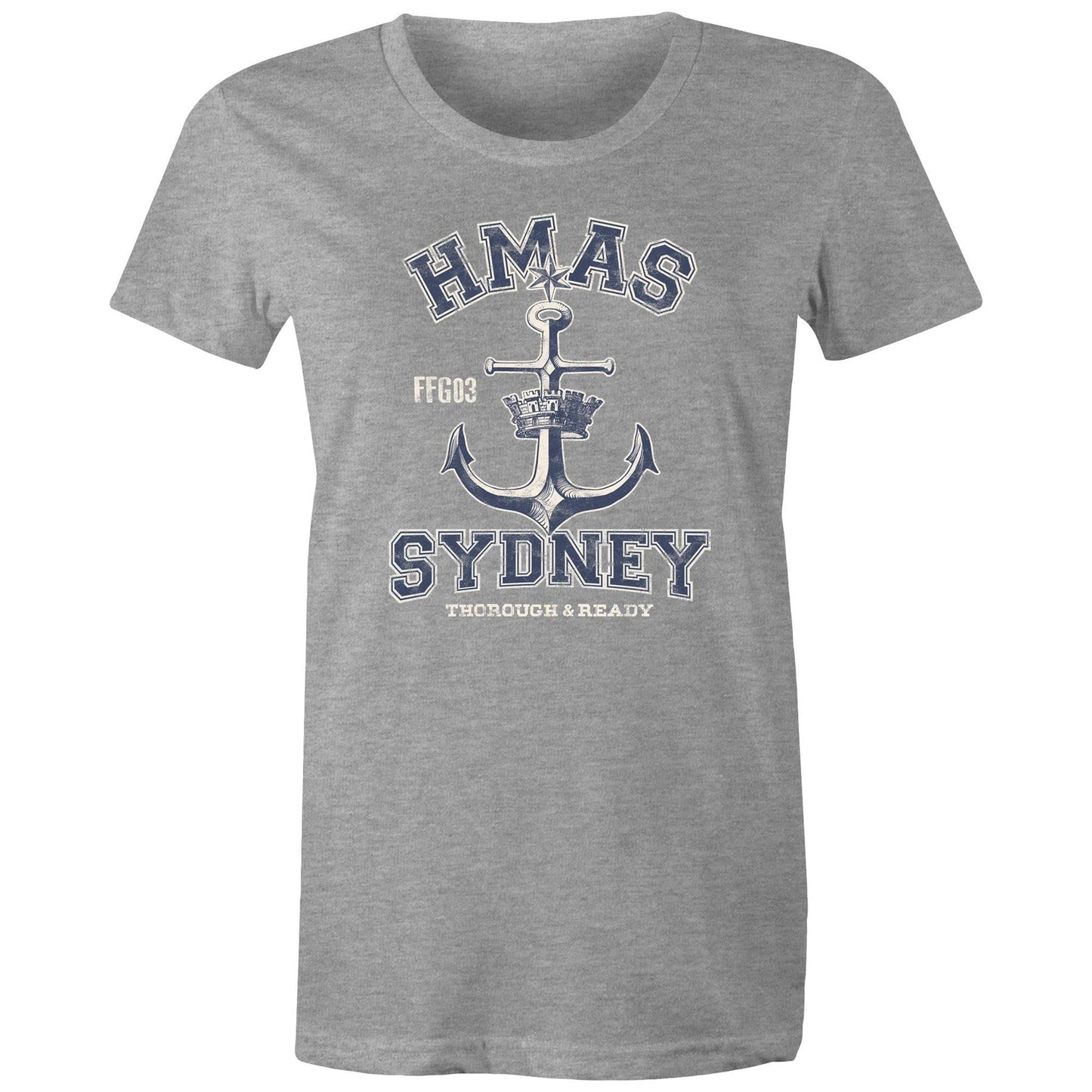 HMAS Sydney (IV) FFG03 Women's T-shirt (style Alpha, blue)
