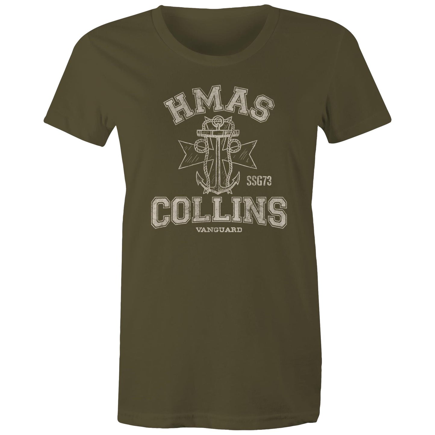 HMAS Collins SSG73 Women's T-shirt (style Alpha, white)