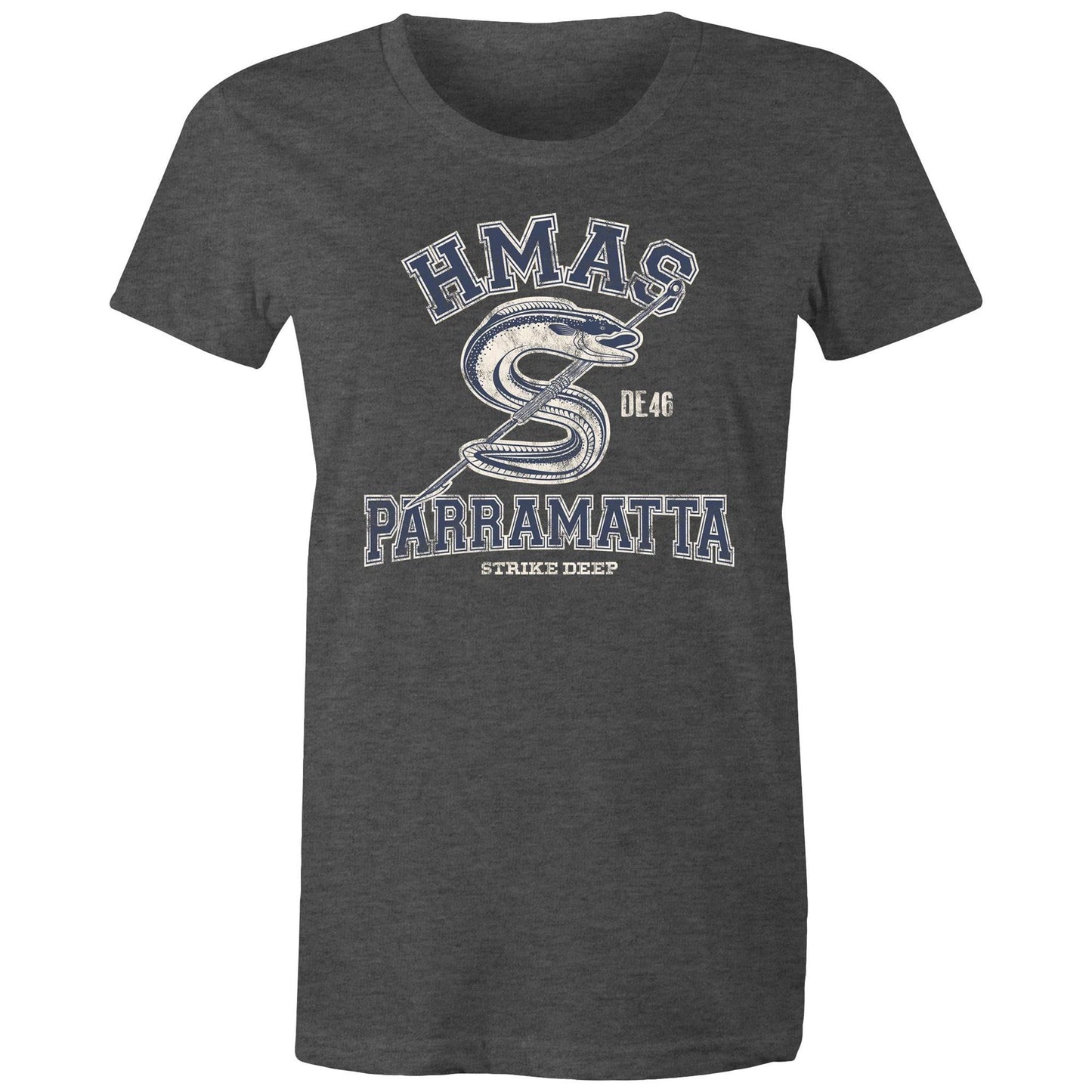 HMAS Parramatta (III) DE46 Women's T-shirt (style Alpha, blue)