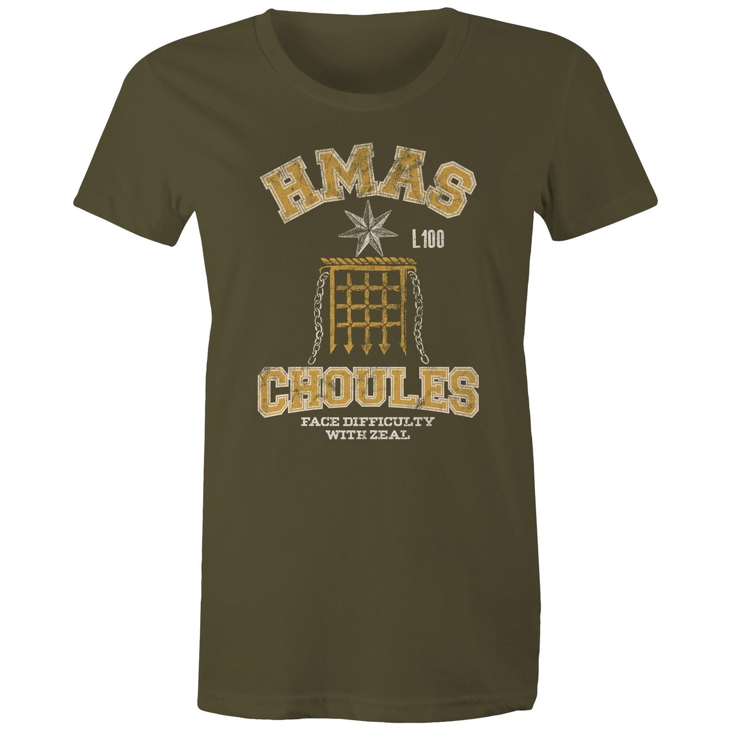 HMAS Choules L100 Women's T-shirt (style Alpha, colour)