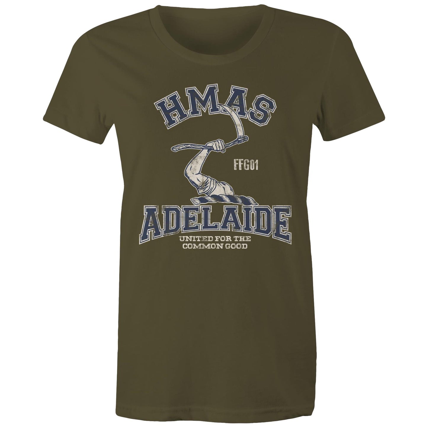 HMAS Adelaide (II) FFG01 Women's T-shirt (style Alpha, blue)
