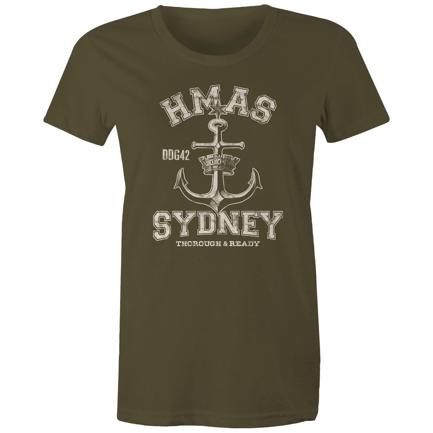 HMAS Sydney (V) DDG42 Women's T-shirt (style Alpha, white)