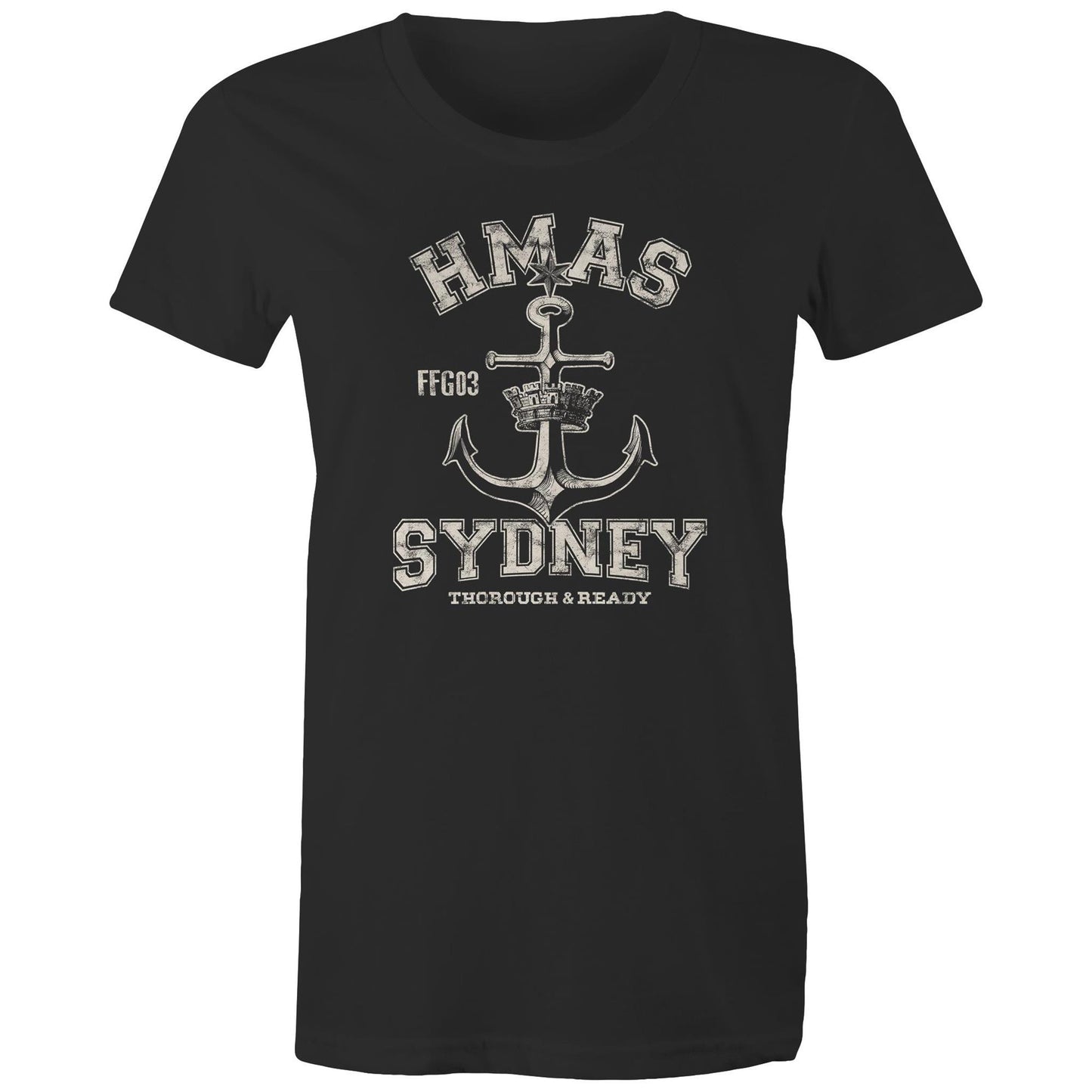 HMAS Sydney (IV) FFG03 Women's T-shirt (style Alpha, white)