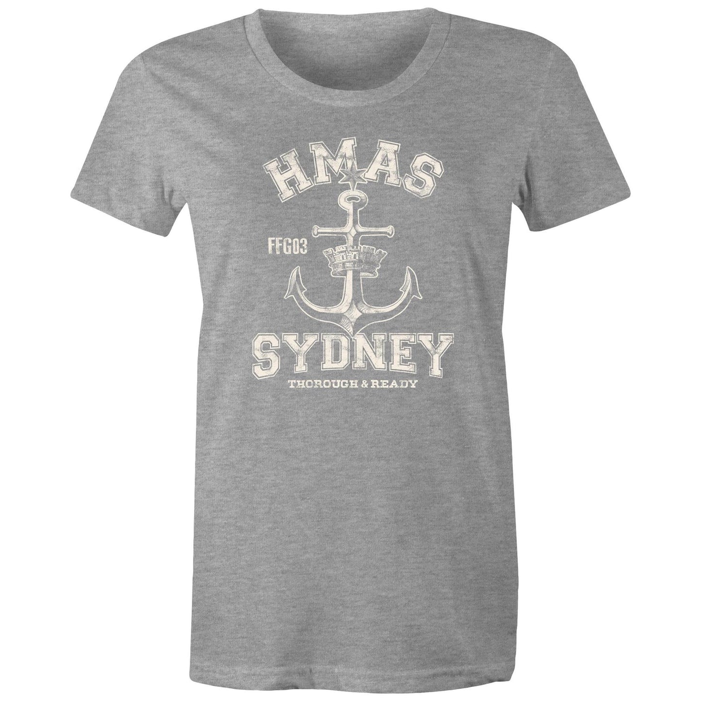 HMAS Sydney (IV) FFG03 Women's T-shirt (style Alpha, white)