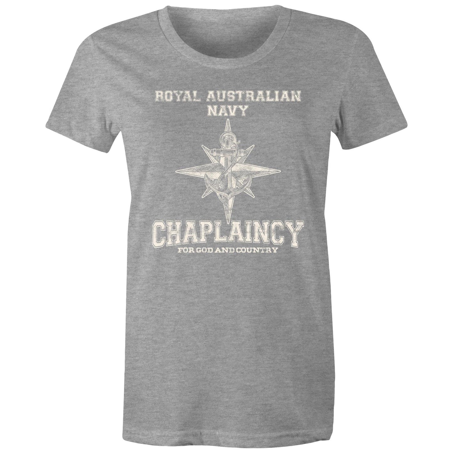 RAN Chaplaincy Branch Women's T-shirt (style Alpha, white)