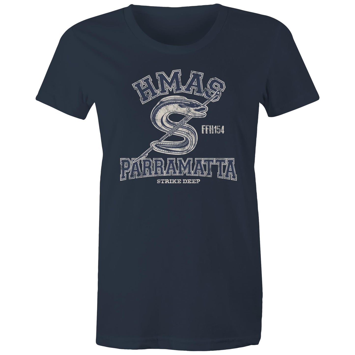 HMAS Parramatta (IV) FFH154 Women's T-shirt (style Alpha, blue)