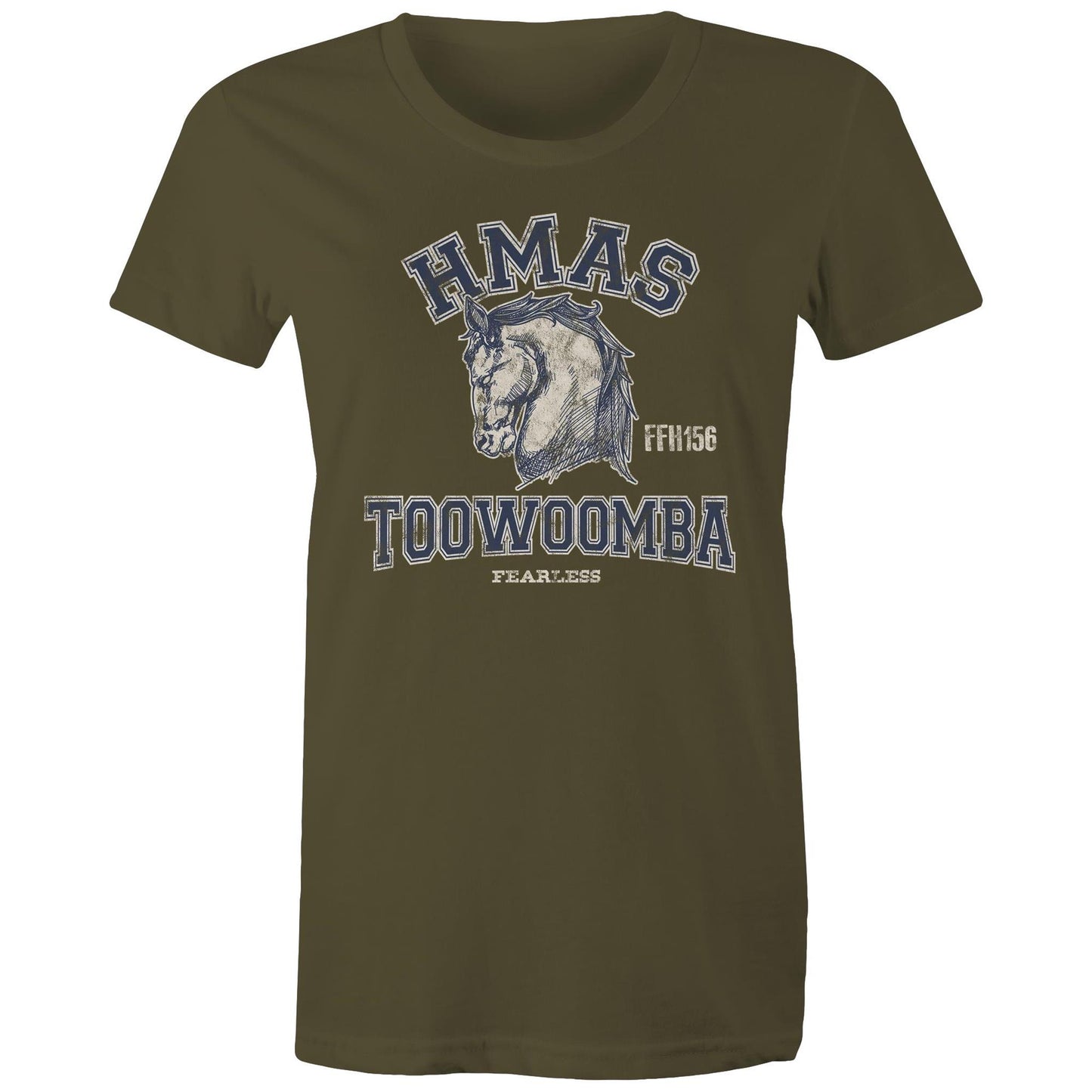 HMAS Toowoomba FFH156 Women's T-shirt (style Alpha, blue)